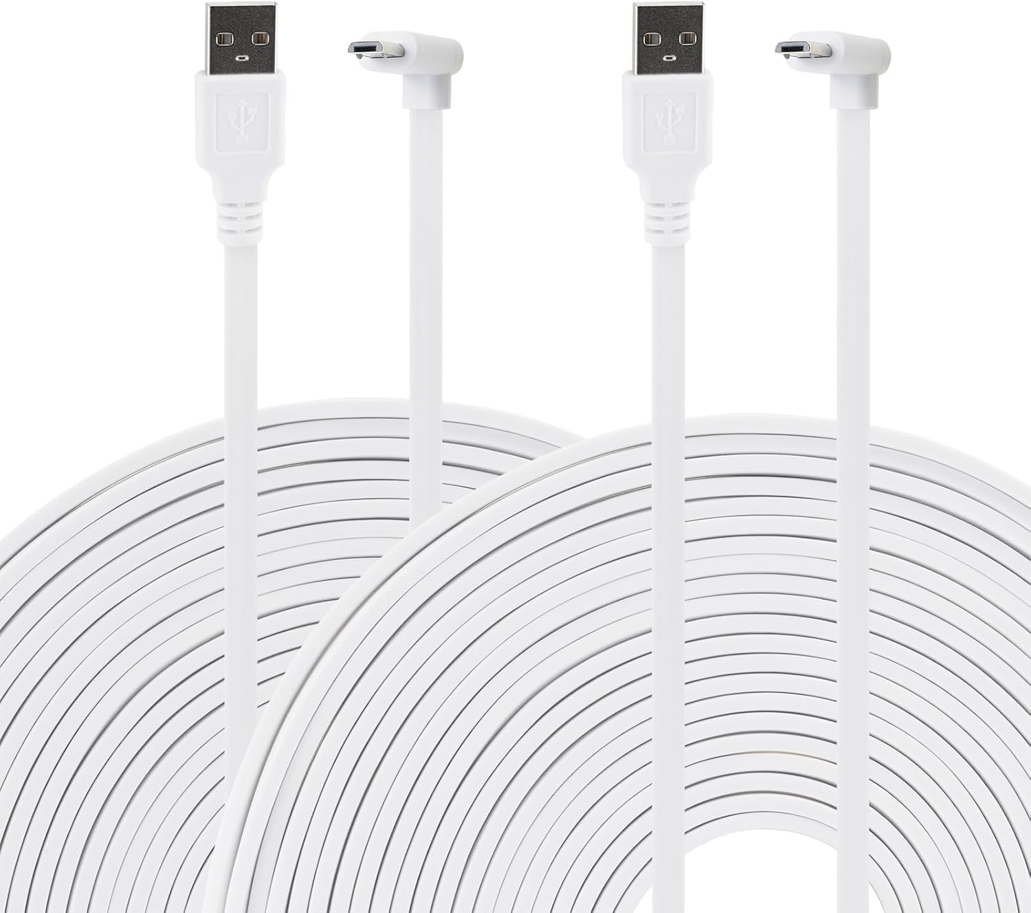 LEFXMOPHY Paquete de 2 cables de alimentación de 20 pies para WYZE Cam Pan V3 conector en forma de L de 90 grados, cable de carga micro USB en