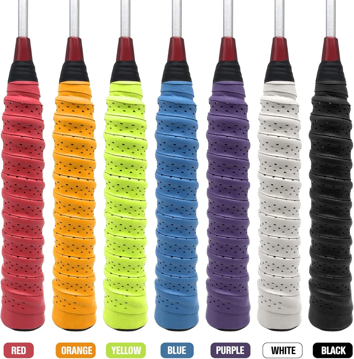 HUIOP Cinta de raqueta, agarre de tenis, 5 piezas de cinta de agarre de raqueta súper absorbente de bádminton EVA overgrip agarre de tenis que