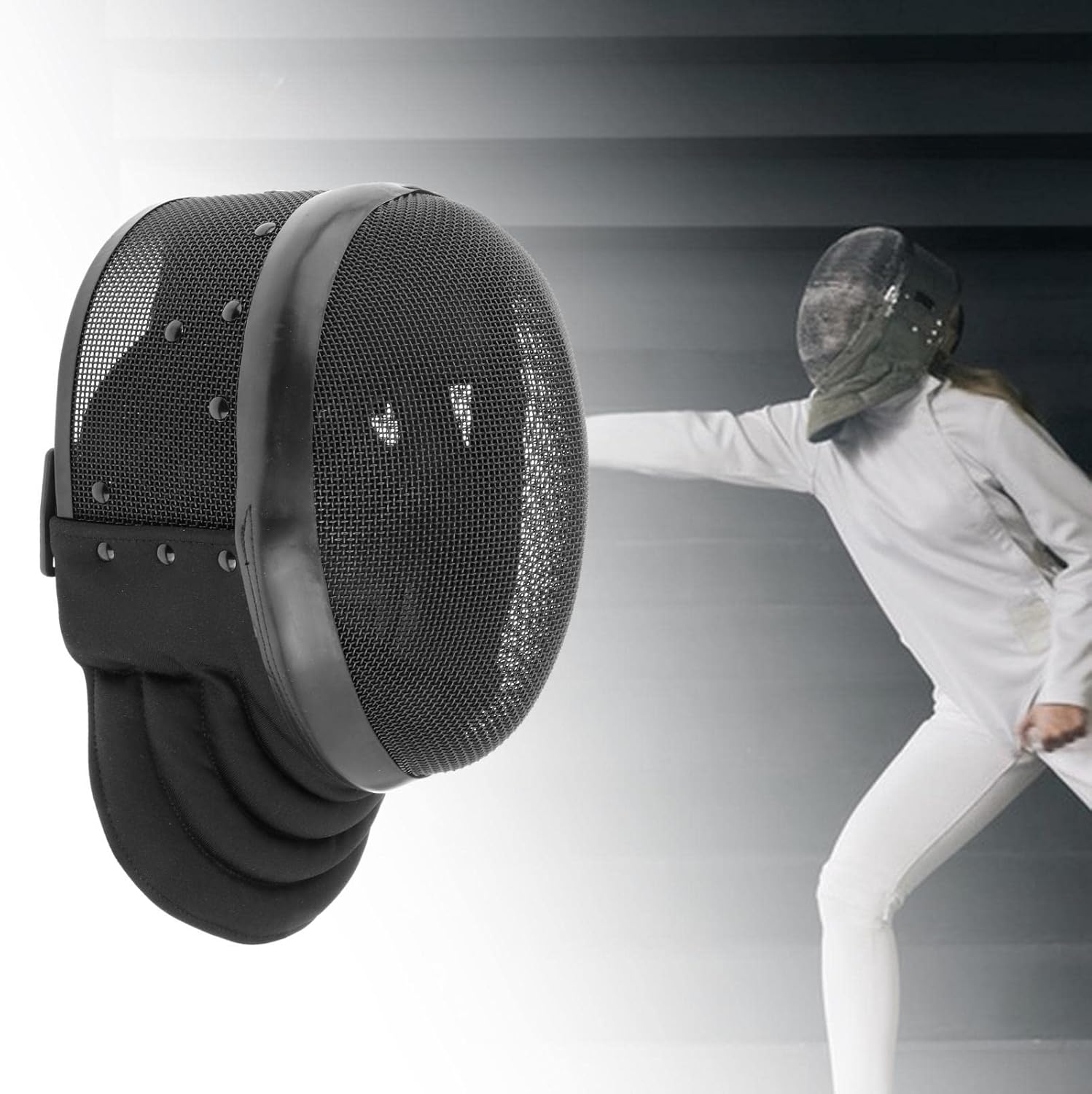 Generic Protección facial multifunción comodidad con equipo de espada portátil acolchado, casco de esgrima para competición de máscaras, suministros