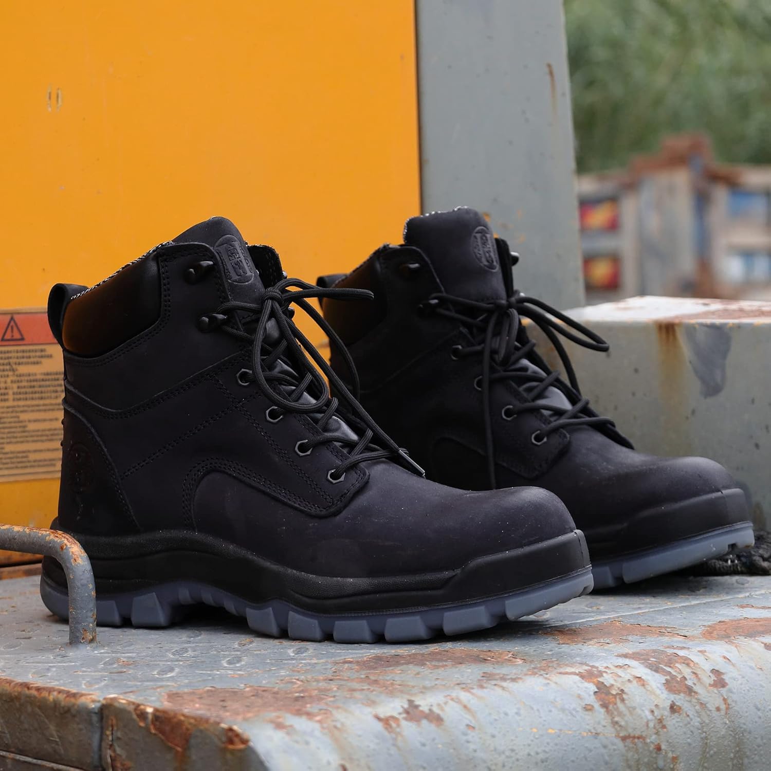 Botas de trabajo para hombre, 6 pulgadas, punta suave, resistentes al agua, antideslizantes, antipinchazos, ligeras, duraderas, transpirables