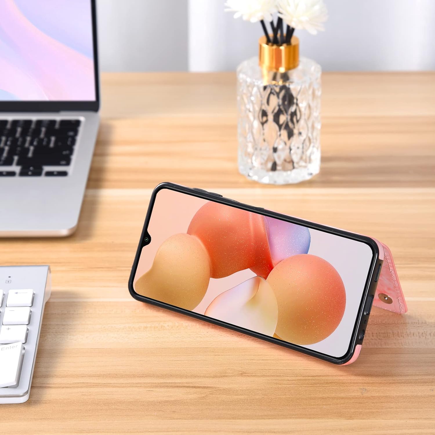 Asuwish Funda de teléfono para Samsung Galaxy A13 5G con protector de pantalla de vidrio templado y billetera de mármol abatible con soporte para