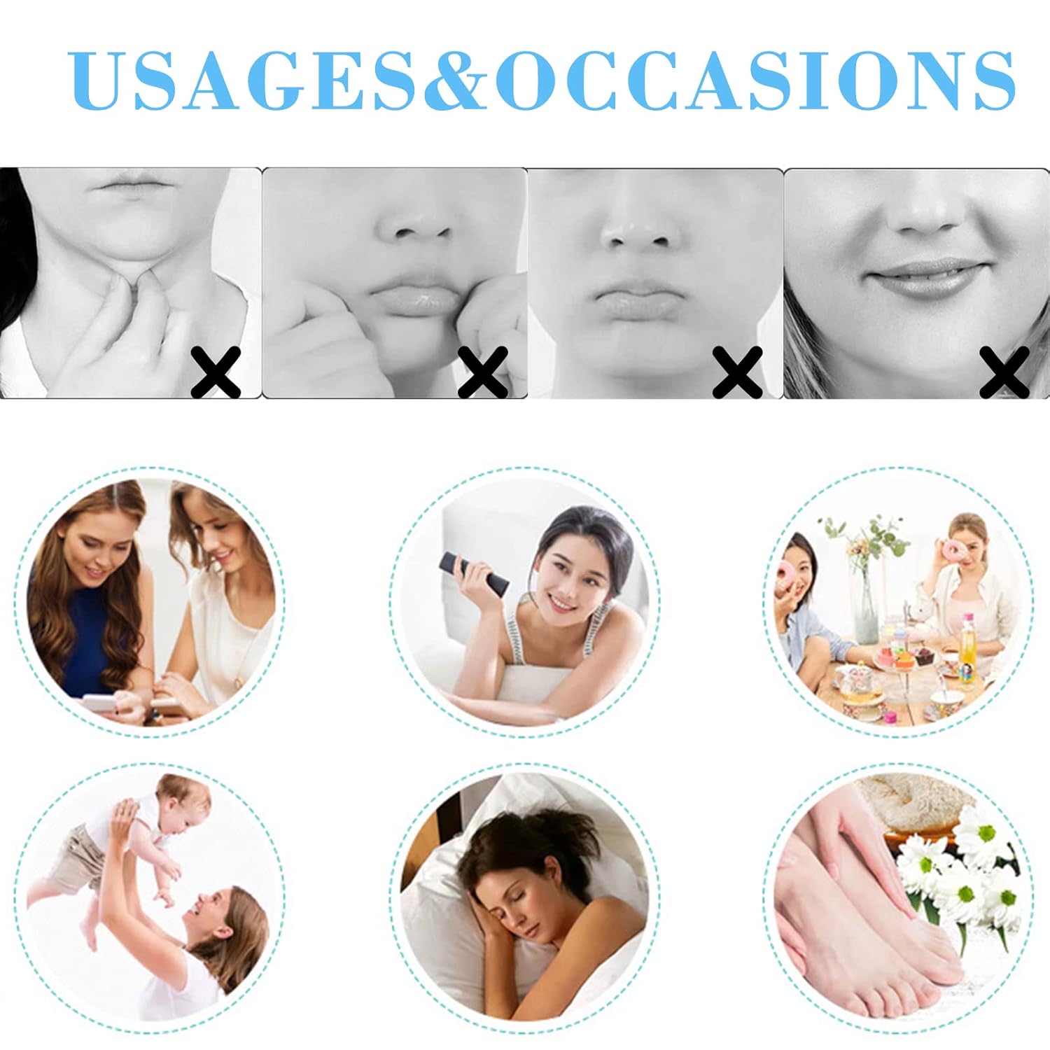 Cinta de estiramiento facial, 40 piezas de calcomanías de elevación para cara, calcomanías de levantamiento instantáneo de cara, invisibles,