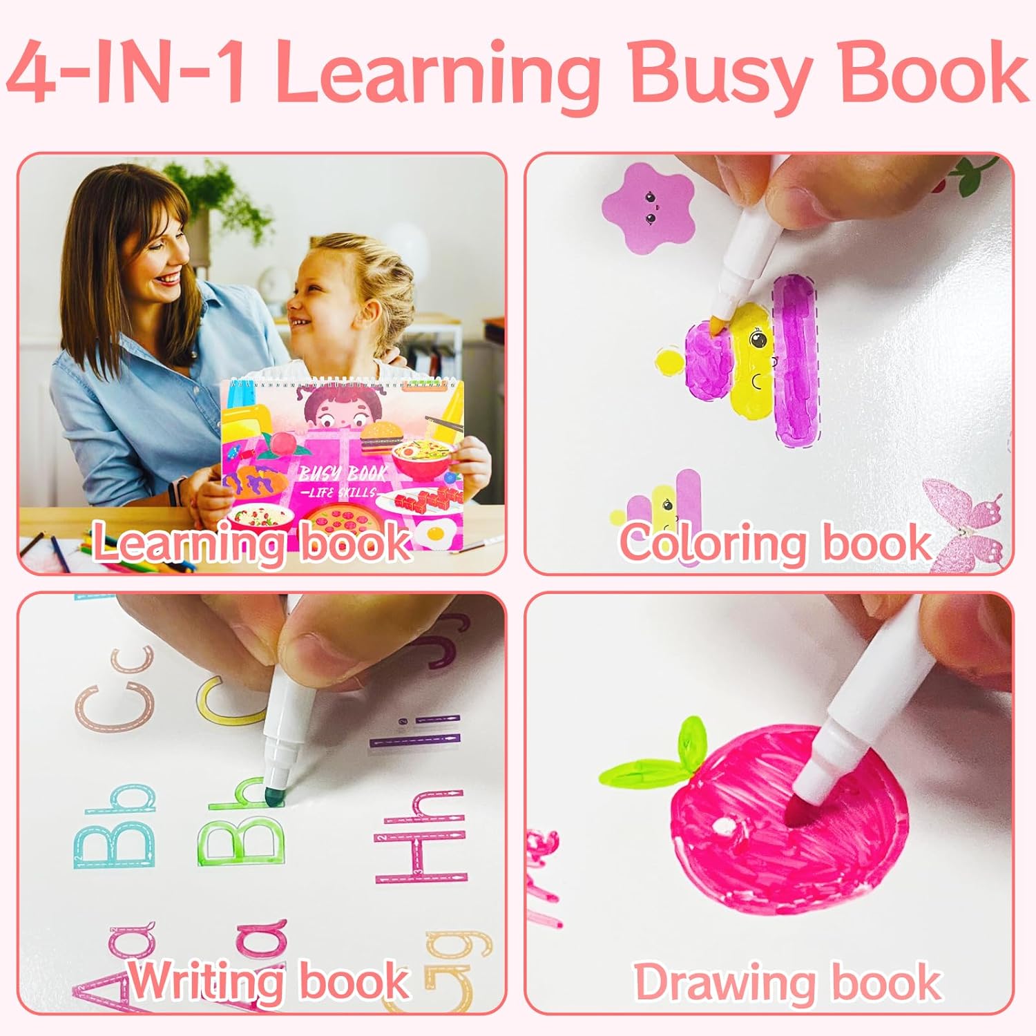 Busy Books – Actividades de aprendizaje preescolar – Juguetes Montessori para niños pequeños de 3, 4, 5, 6, 7, 8 años, libro sensorial de jardín de