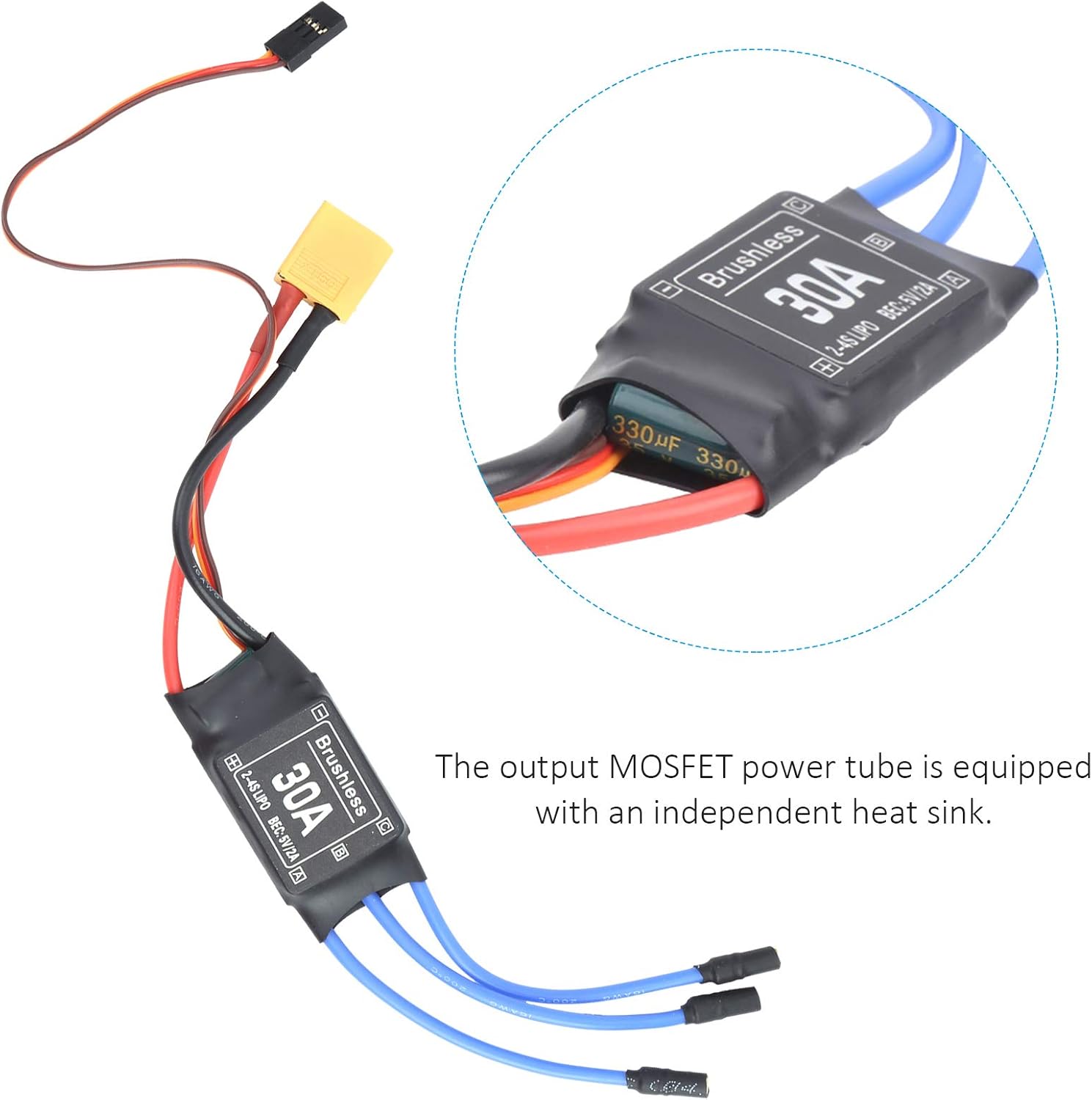 TOPINCN RC Aircraft Speed Controller, Aircraft Brushless ESC for RC Remote Control Drone Helicopter FPV Electric Speed Controllers