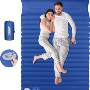 JOSEN Colchoneta eléctrica para campamento, colchón inflable automático para campamento, tamaño Queen de 75 x 55 pulgadas, doble colchón de JOSEN Colchoneta eléctrica para campamento, colchón inflable automático para campamento, tamaño Queen de 75 x 55 pulgadas, doble colchón de