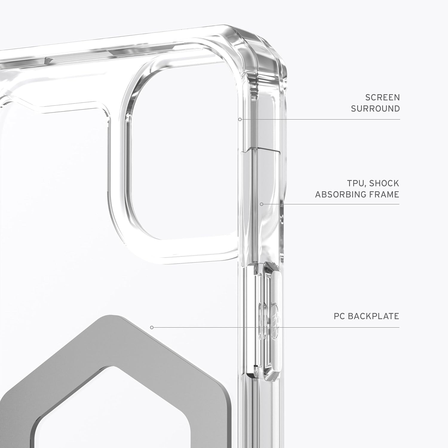 URBAN ARMOR GEAR UAG – Funda compatible con iPhone 15 de 6.1 pulgadas, imán integrado Plyo IceSilver compatible con carga MagSafe, resistente,