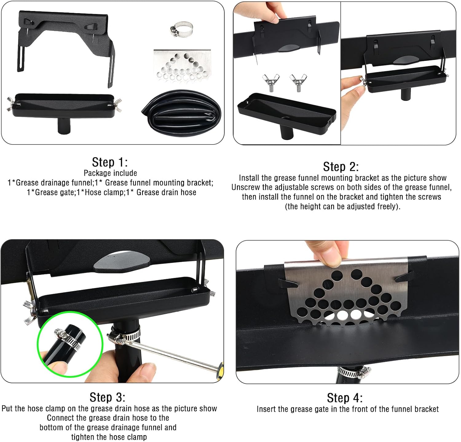 Magoog Embudo de drenaje de grasa trasero para Blackstone sin tapa, colector de grasa para Blackstone, prácticos accesorios Blackstone, forros