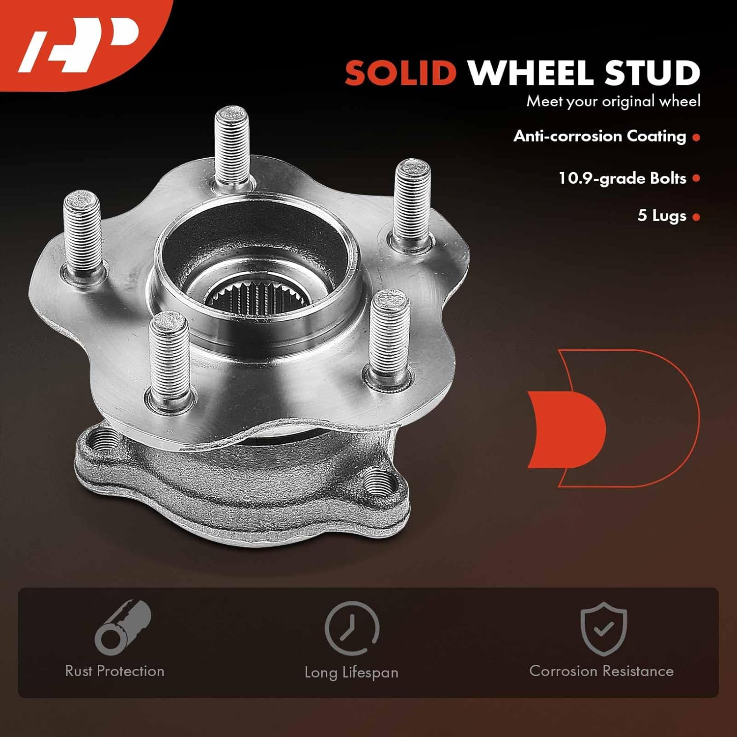 A-Premium Buje de rueda trasera y conjunto de rodamientos compatible con Infiniti EX35 EX37 FX35 FX37 G35 M56 M45 Nissan 370Z izquierda y derecha