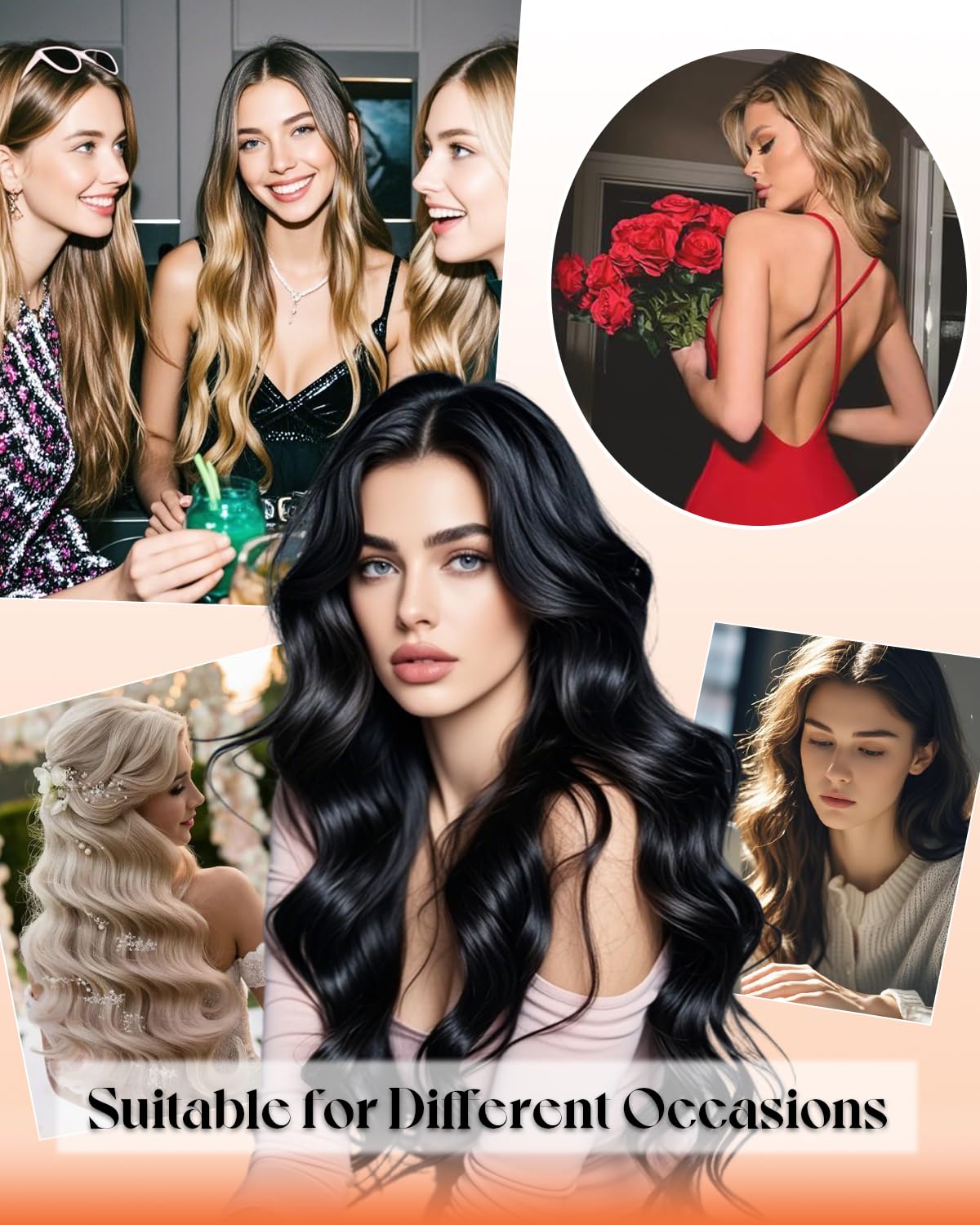 Sunny Hair – Extensiones de cabello humano degradado para coser, balayage, color marrón oscuro, mezcla de castaño claro, mezcla de rubio,