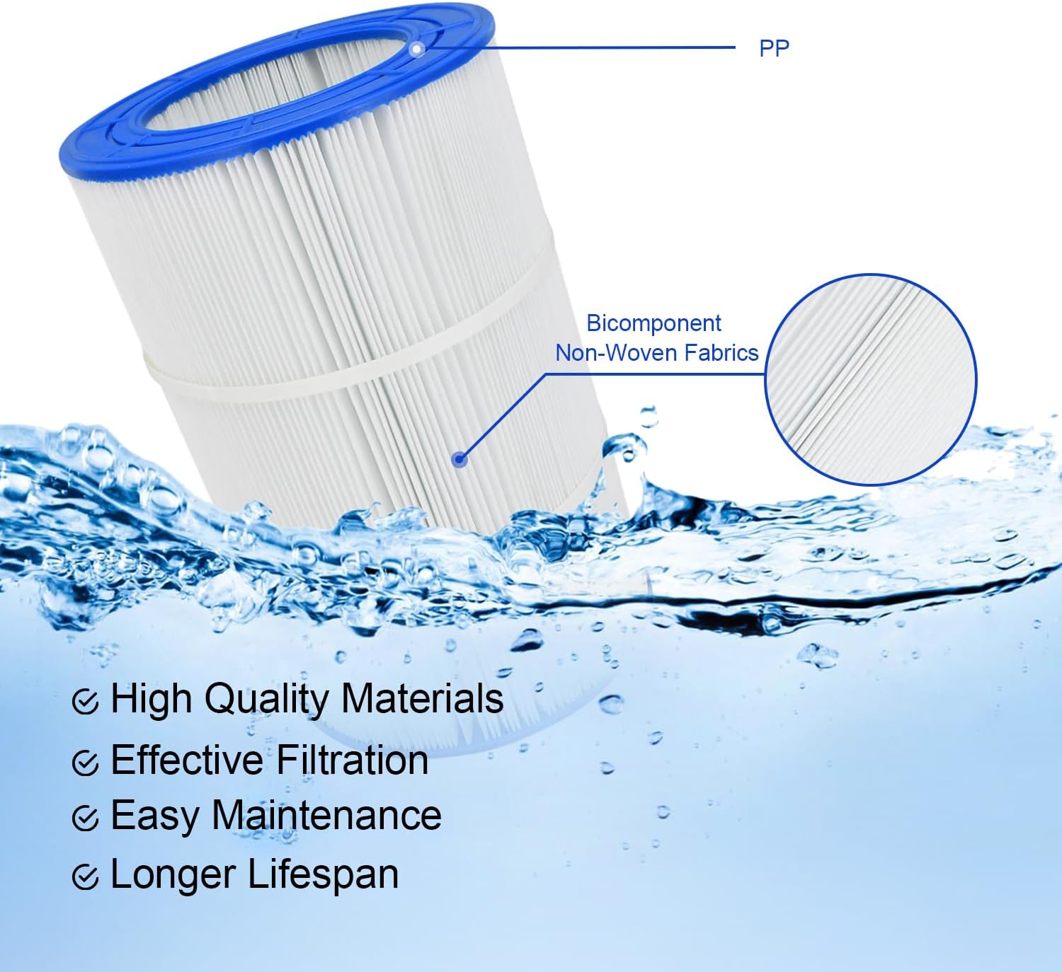C-9407 PAP75 Filtro de piscina compatible con Unicel C-9407 compatible con Pleatco PAP75 compatible con Filbur FC-0685 SP75 R173214 59054100