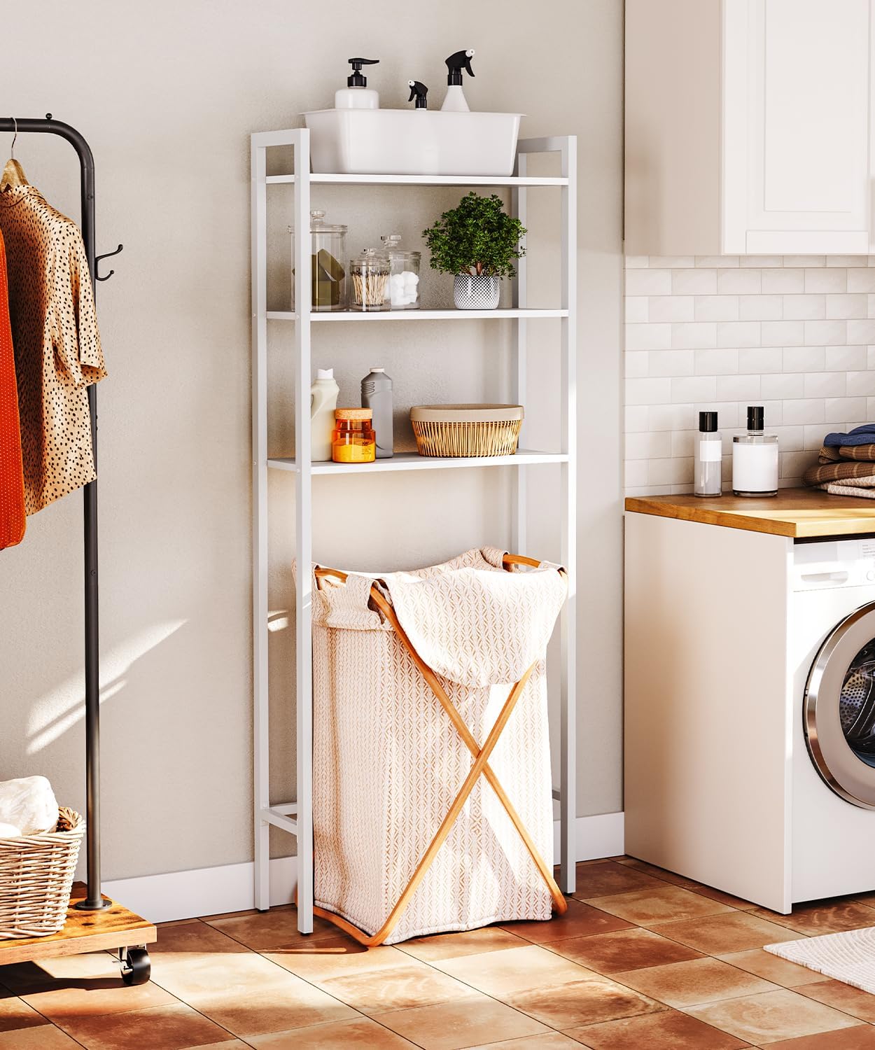 HOOBRO Almacenamiento sobre el inodoro, organizador de baño moderno de 3 niveles, ahorro de espacio de baño con estantes multifuncionales, estante