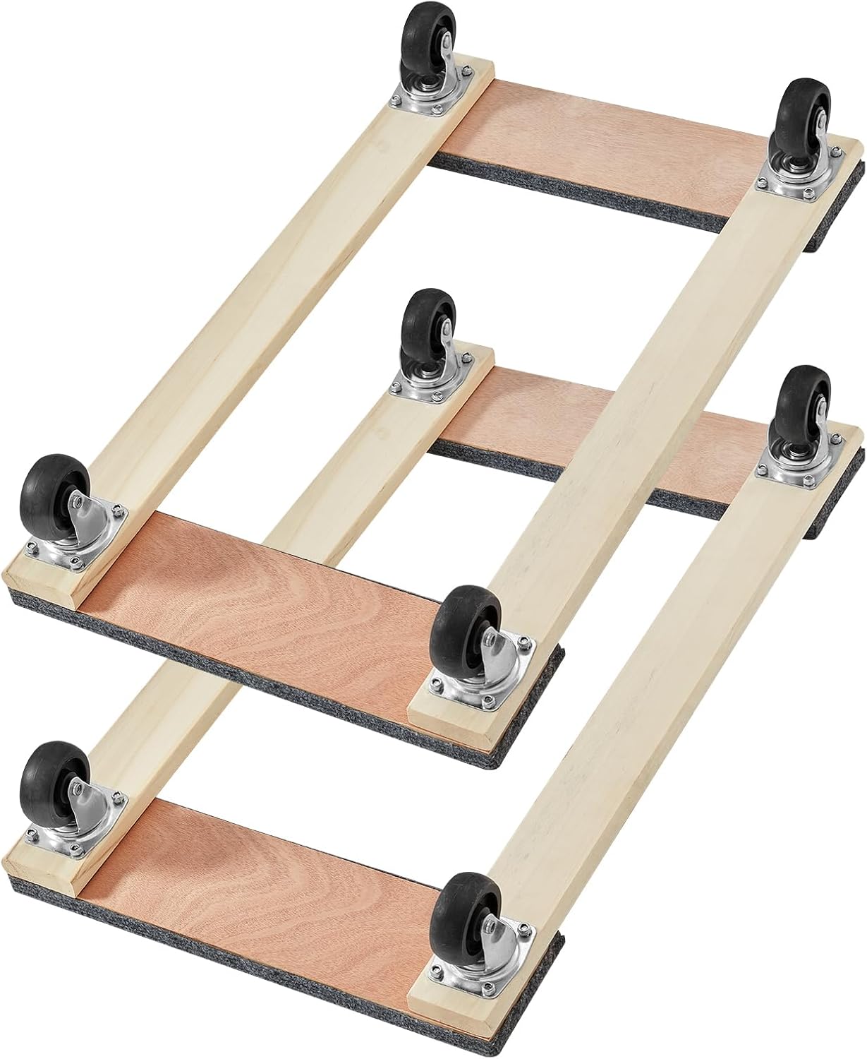 Carrito móvil para muebles de madera dura, 30 pulgadas x 18 pulgadas. Ruedas giratorias de 4 x 3 PP, carrito móvil de madera resistente, carrito