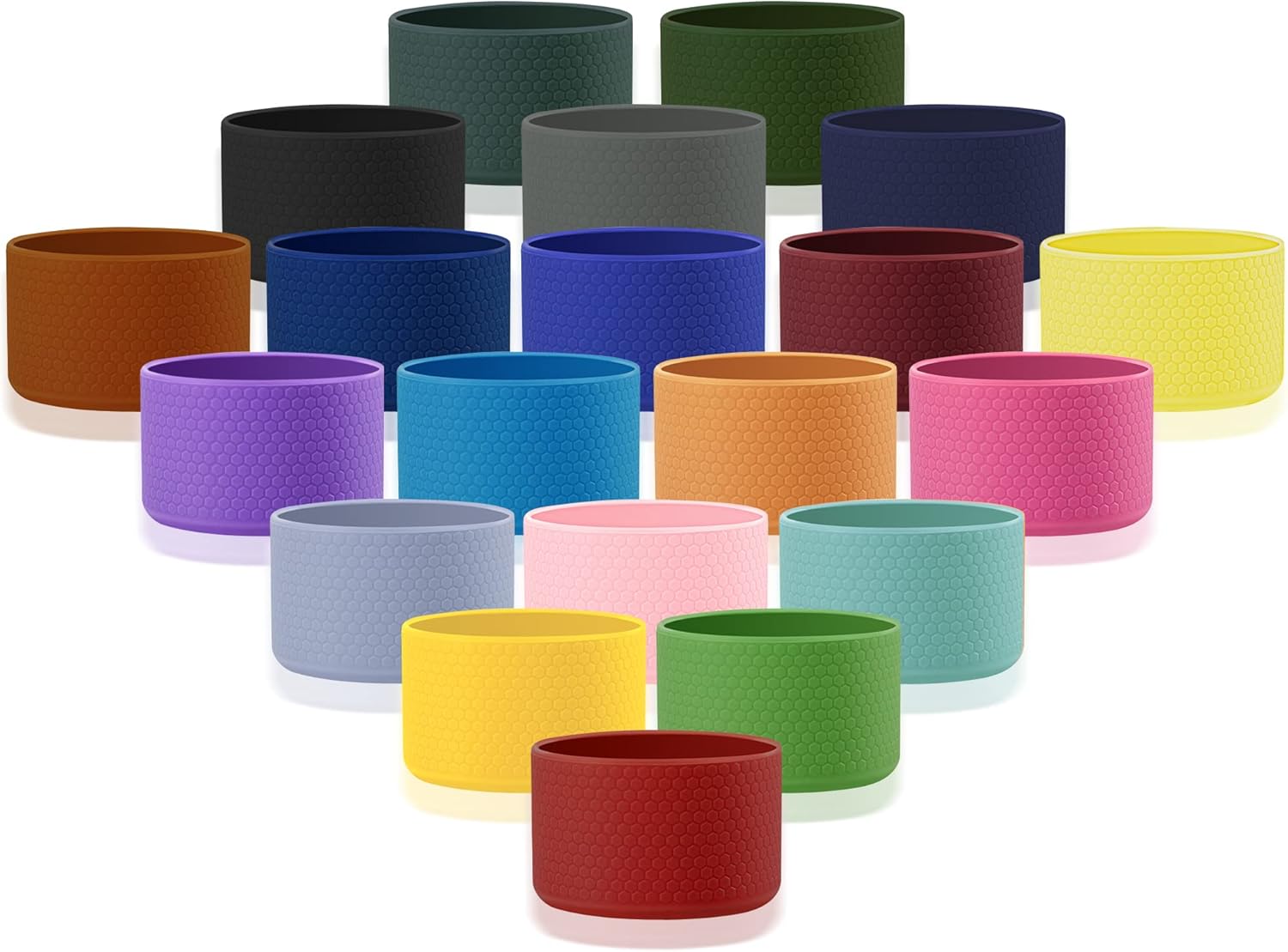 Vmini Funda para vasobotella, compatible con Stanley, Hydro Flask y más botellas de agua, funda de silicona inferior antideslizante con textura de