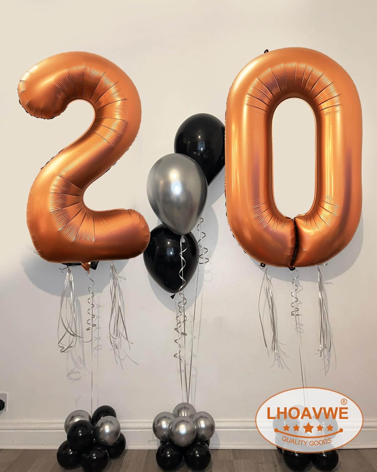 Globos naranjas gigantes de 40 pulgadas, globos de helio de aluminio con el número 15 para fiesta de cumpleaños de 15 años, suministros de