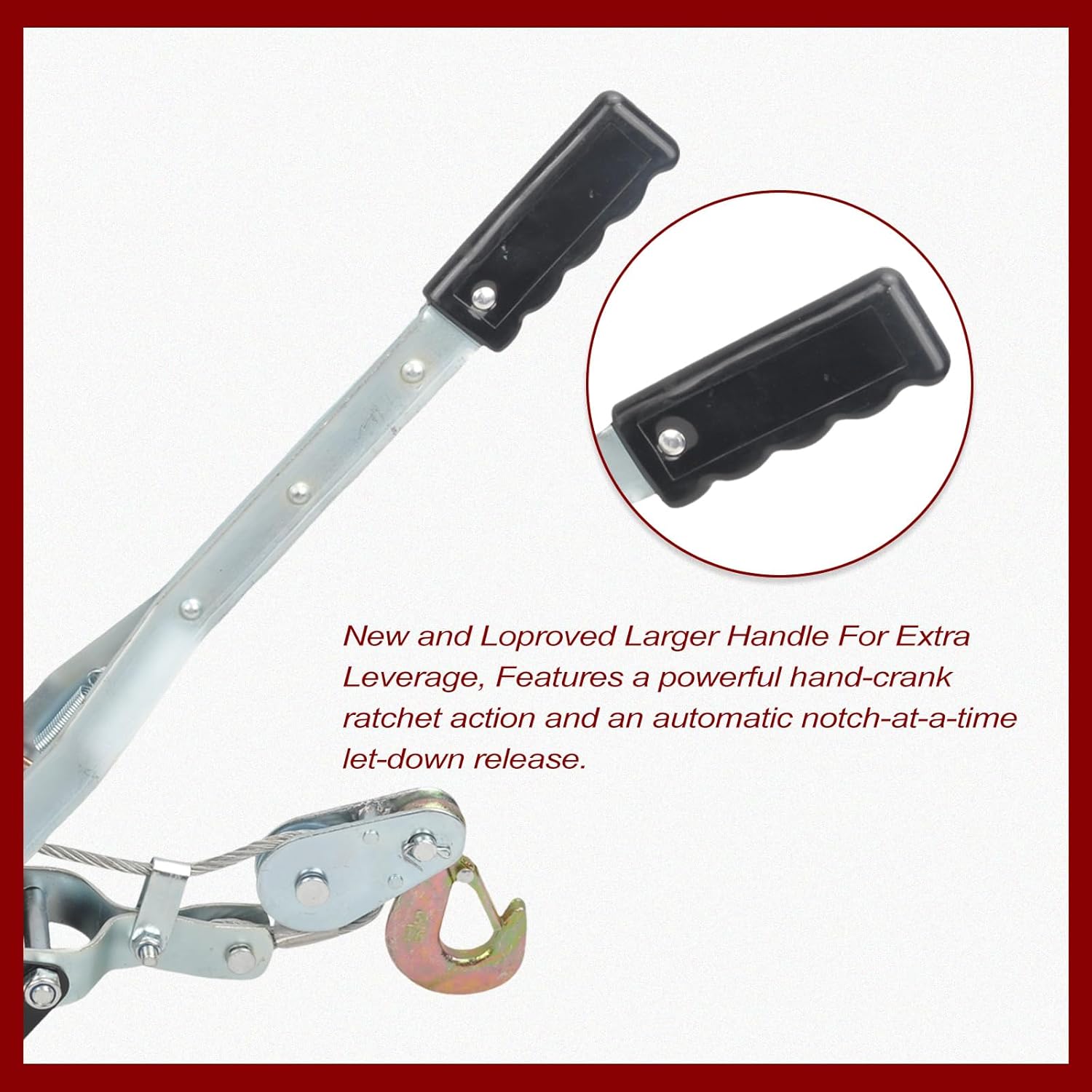 Cable de acero resistente de 4 toneladas de 2 ganchos, extractor de potencia de doble engranaje que viene con una herramienta de trinquete de