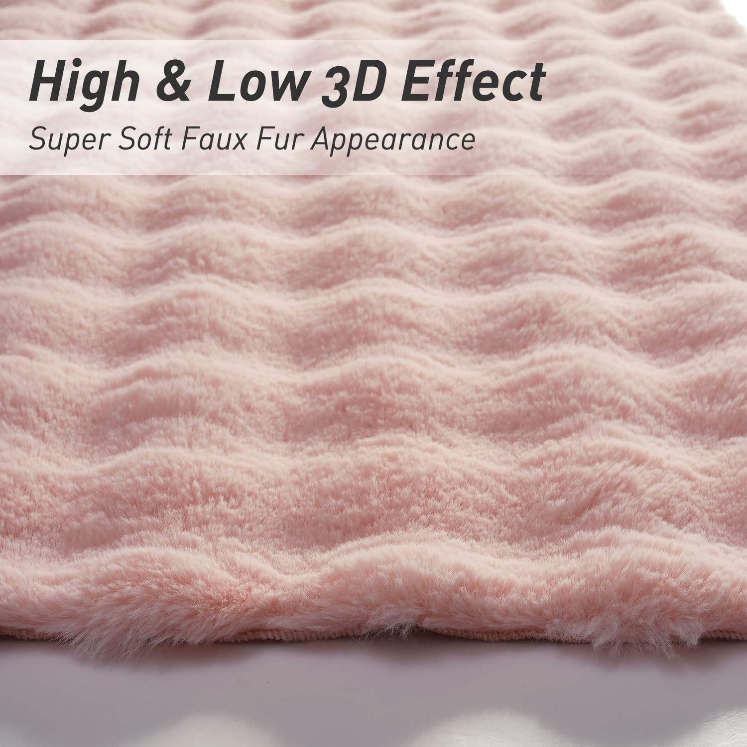 Alfombra de piel sintética esponjosa de color rosa, de 2 x 6 pies, alfombra de pelo de oveja ultrasuave, para dormitorio, sala de estar, chimenea,