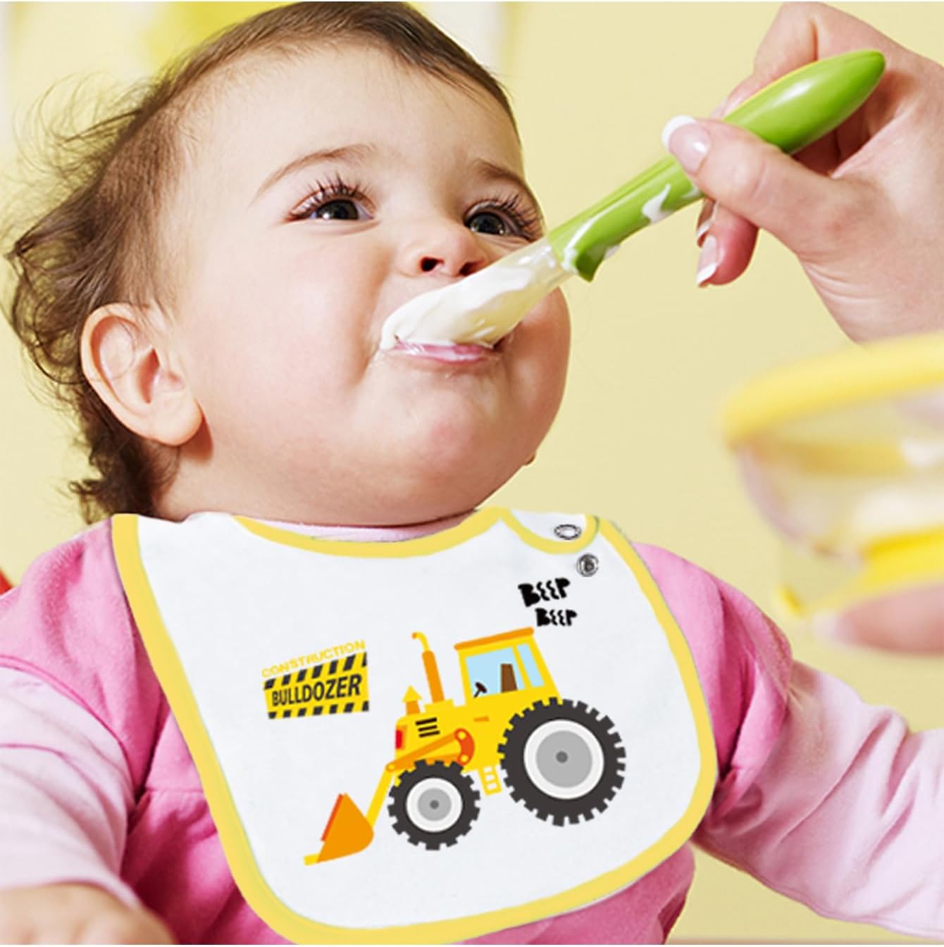 Maiwa Paquete de 6 baberos de algodón impermeables con broches para bebés, niños y niñas, dentición babeo y alimentación