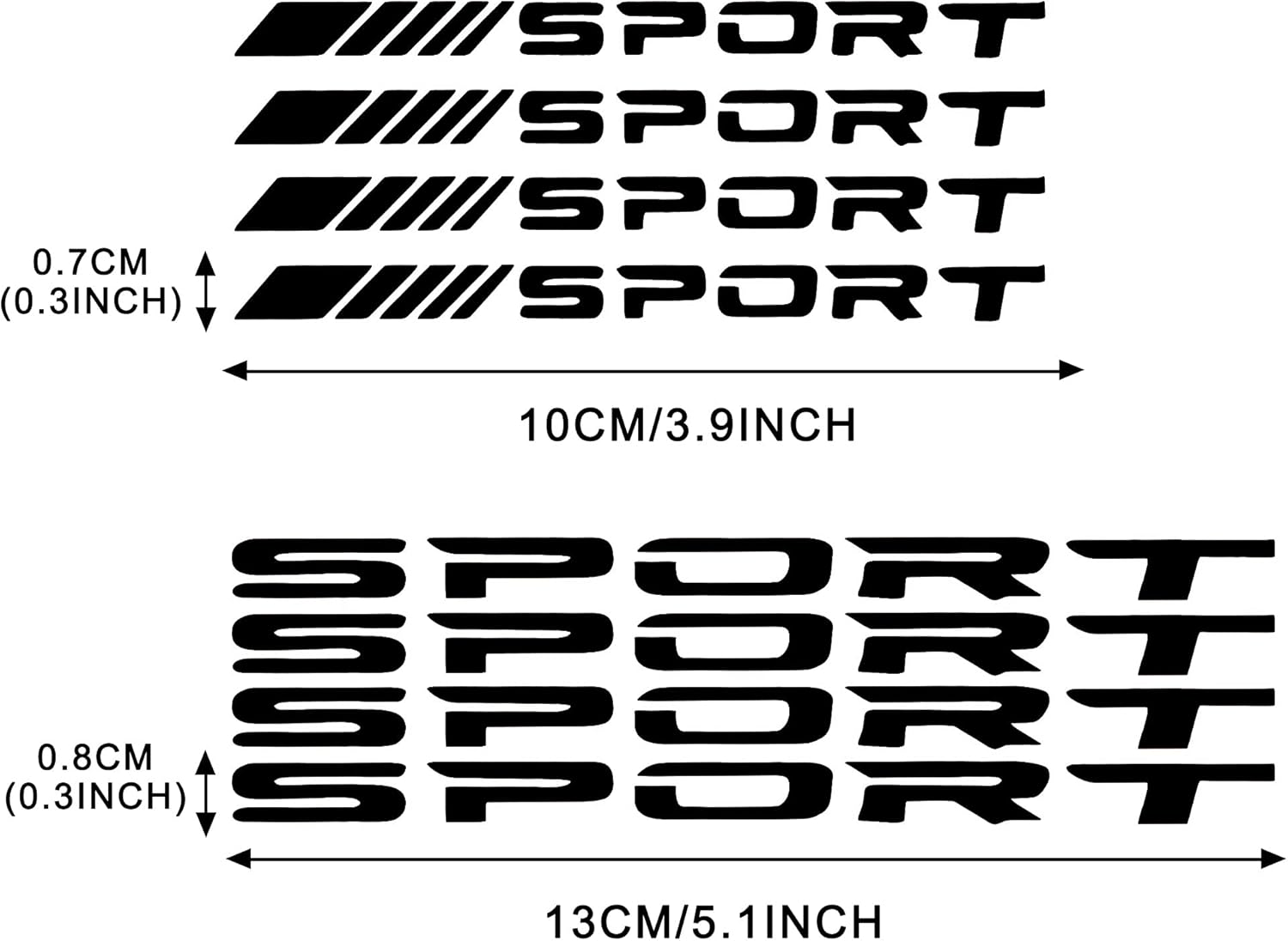 TOMALL 8 calcomanías reflectantes de emblema deportivo para ruedas de automóvil, llantas, cubos, carreras de automóviles, rendimiento deportivo,