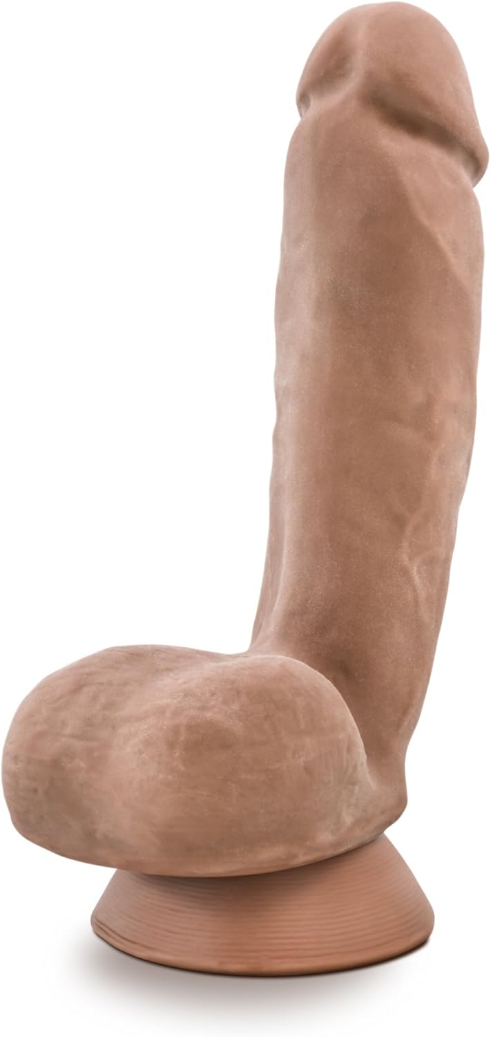 Blush Au Naturel Macho – Consolador realista Sensa Feel de doble densidad de 8.75 pulgadas, pene y bolas – ventosa, compatible con arnés – Juguete