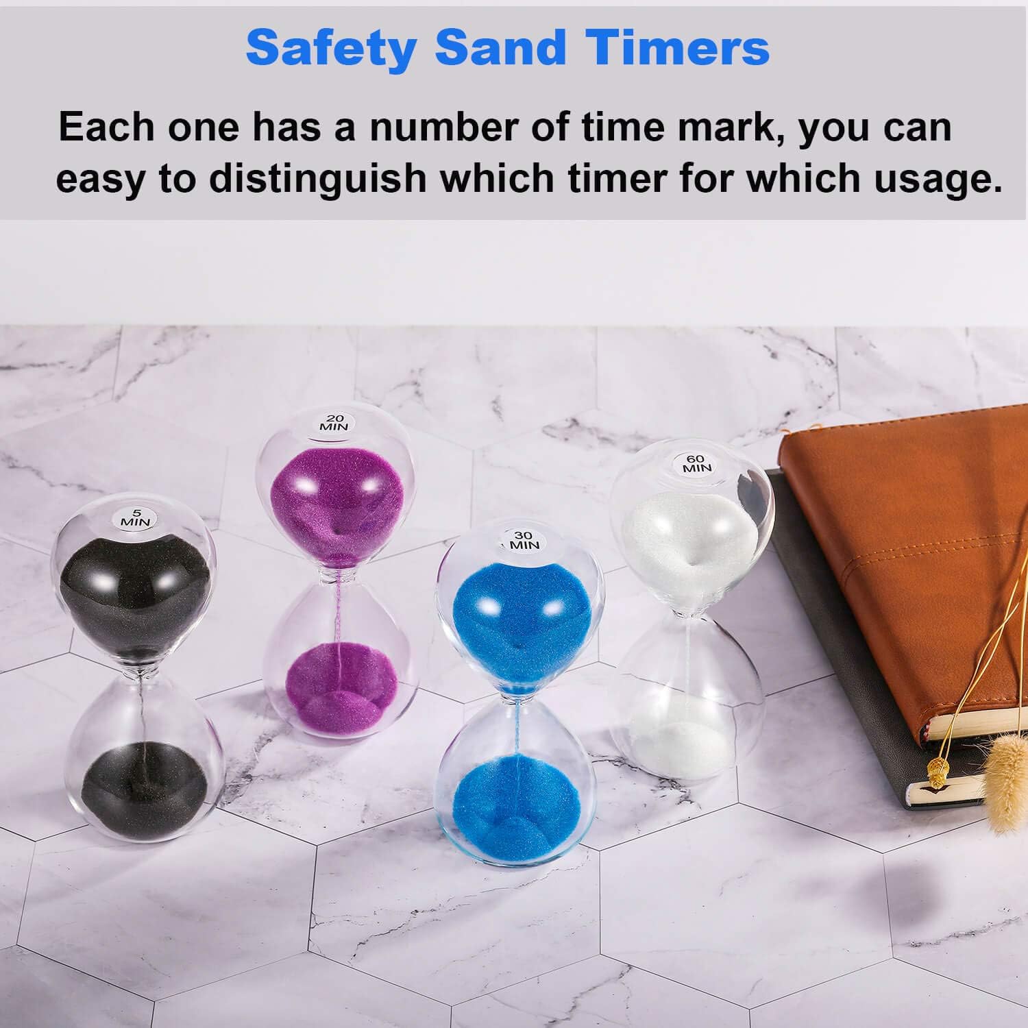 SuLiao Reloj de arena con temporizador de arena de 1 minuto, reloj de arena negra de 5.1 pulgadas, reloj de arena de un minuto, reloj de arena de