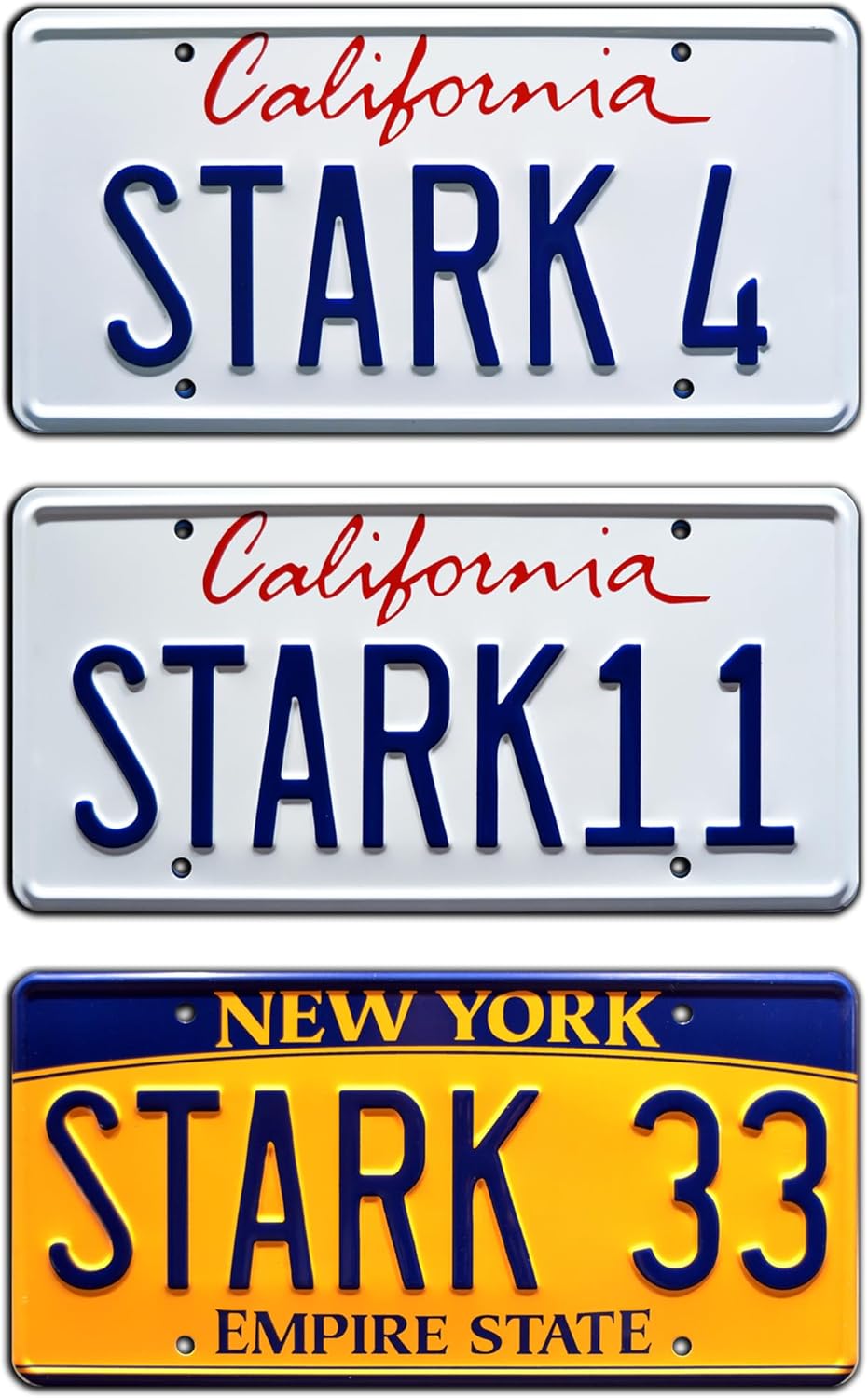 Iron Man  Tony Stark  Matrículas estampadas de metal