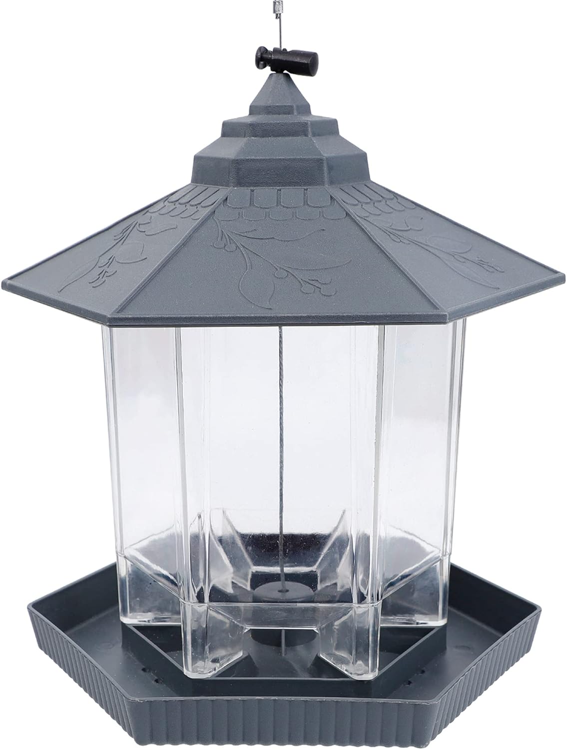 Twinkle Star – Comedero para pájaros silvestres, para colgar al aire libre, para decoración de jardín o patio, con forma hexagonal y con techo,