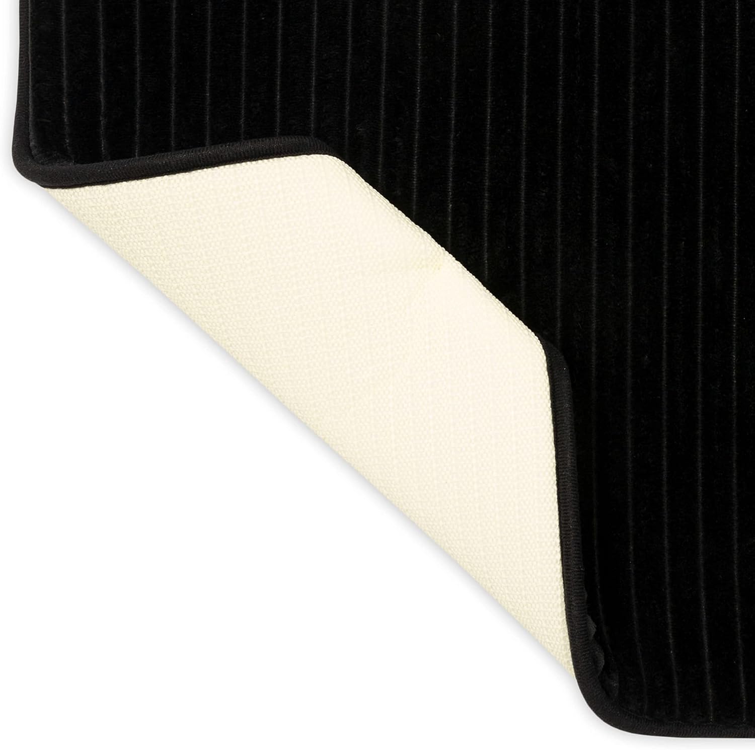Mohawk Home Augusta – Tapete de baño de 17 x 24 pulgadas, color negro, lavable a máquina, antideslizante