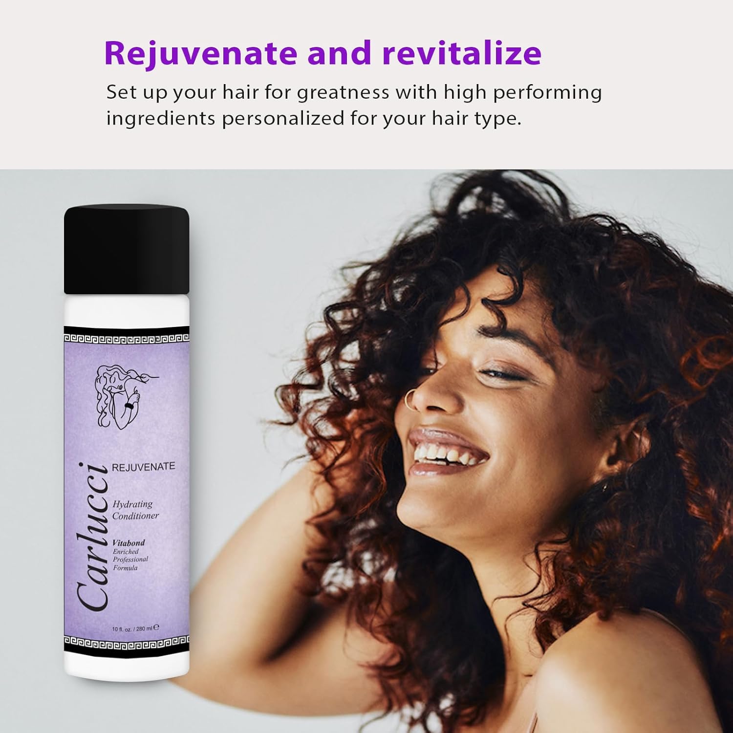 Carlucci  Rejuvenate Acondicionador Hidratante Vitabond Fórmula Profesional Enriquecida para Cabello Seco y sin brillo – 10 onzas