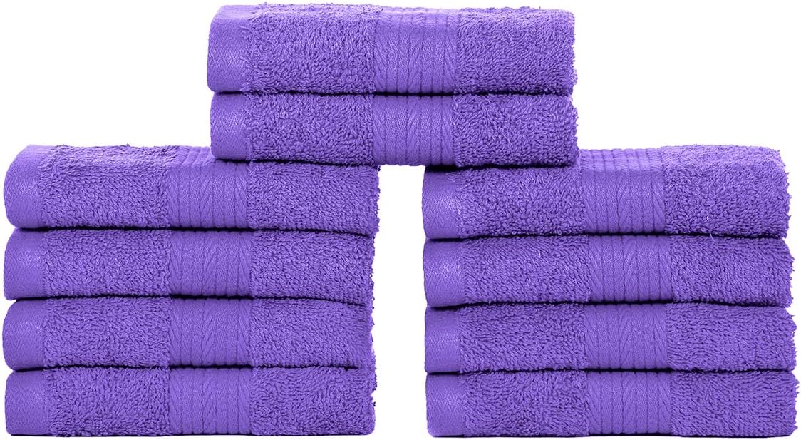 Ample Decor Paquete de 10 paños de lavado con certificación Oeko Tex de 21.16 ozm, 100% algodón, suaves, absorbentes, duraderos y lavables a