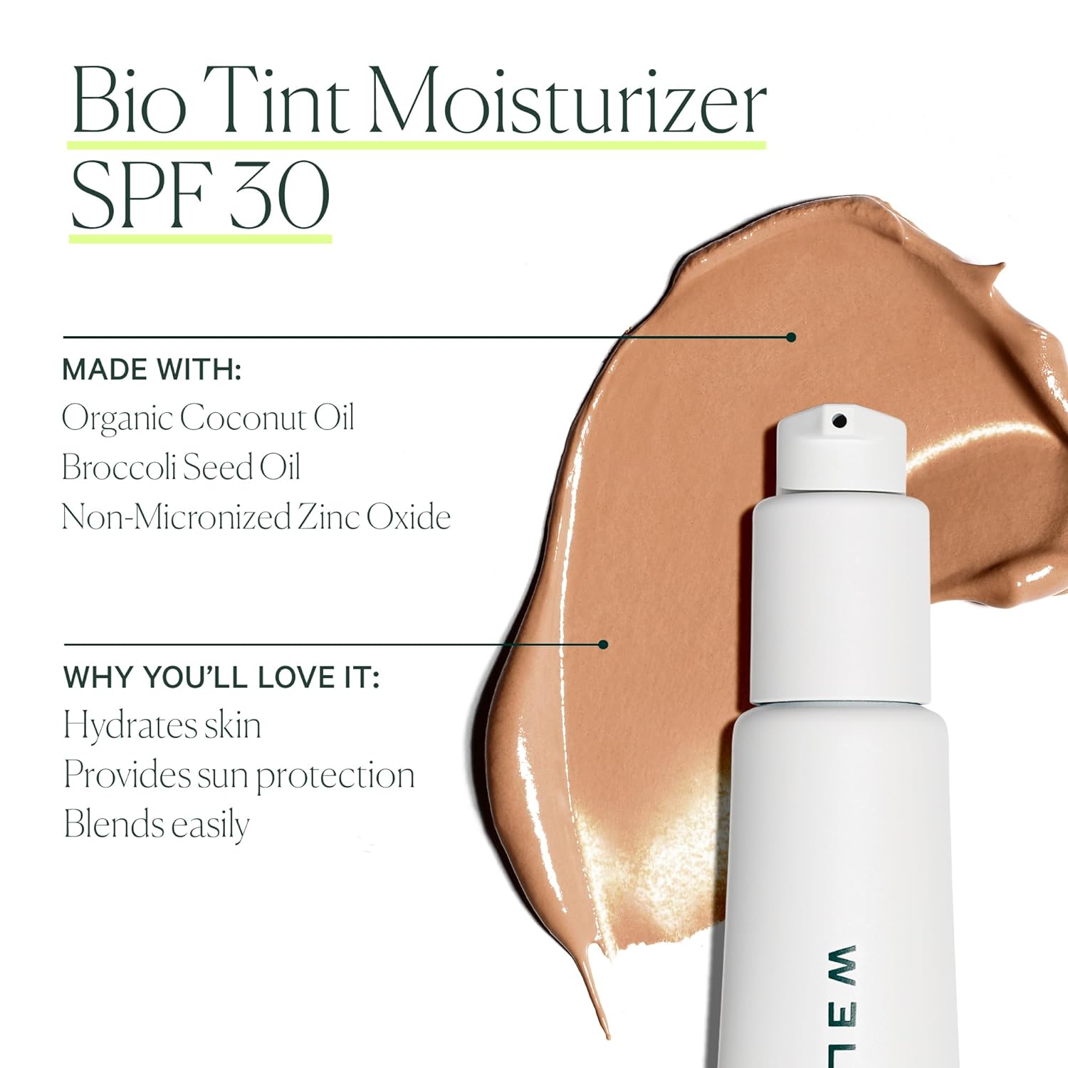 Well People Bio Tint SPF 30 Hidratante tintado, hidratante perfeccionador de la piel, suaviza las imperfecciones e hidrata la piel, vegano y libre