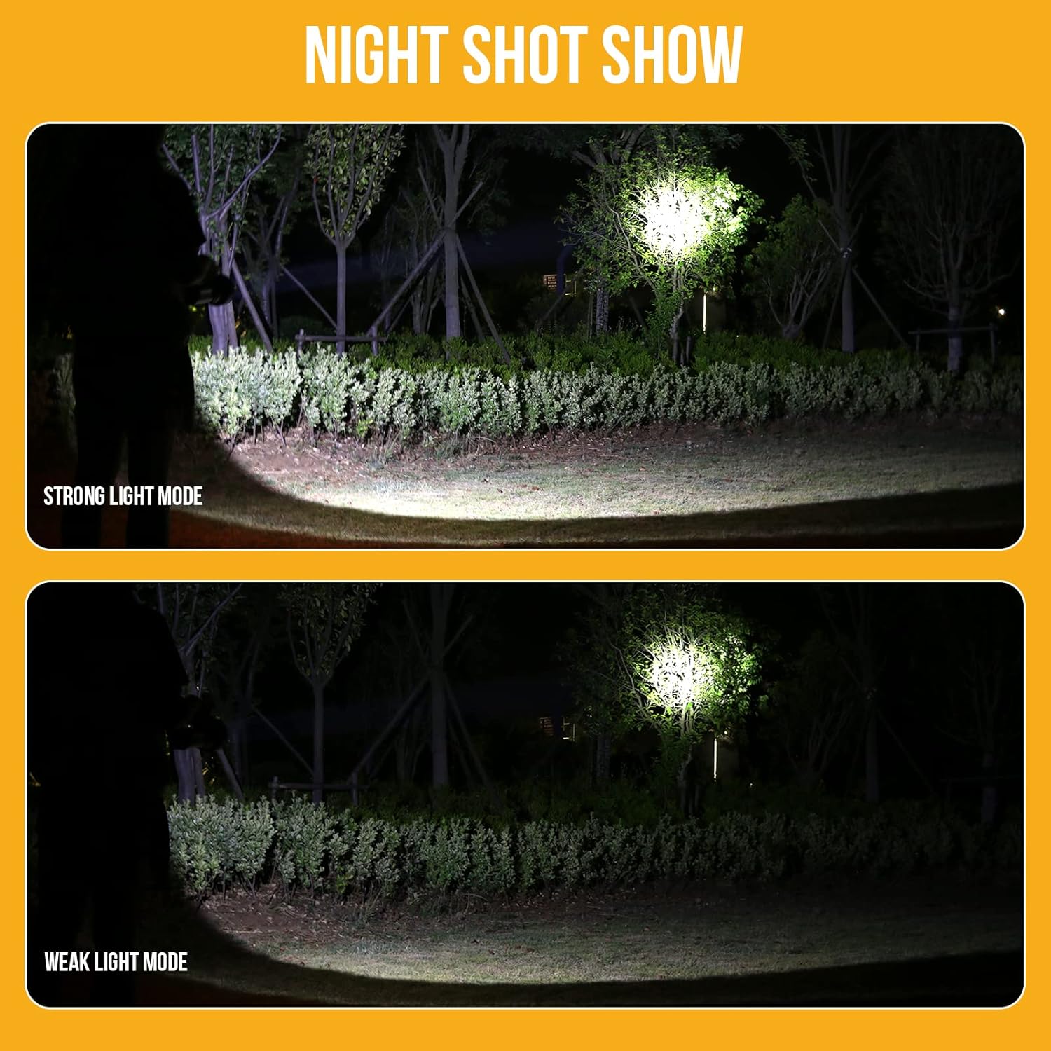 Vanvale Linterna táctica LED recargable de mano con foco de manija, 6000 lúmenes, linterna súper brillante de alta potencia con salida USB (dorado)