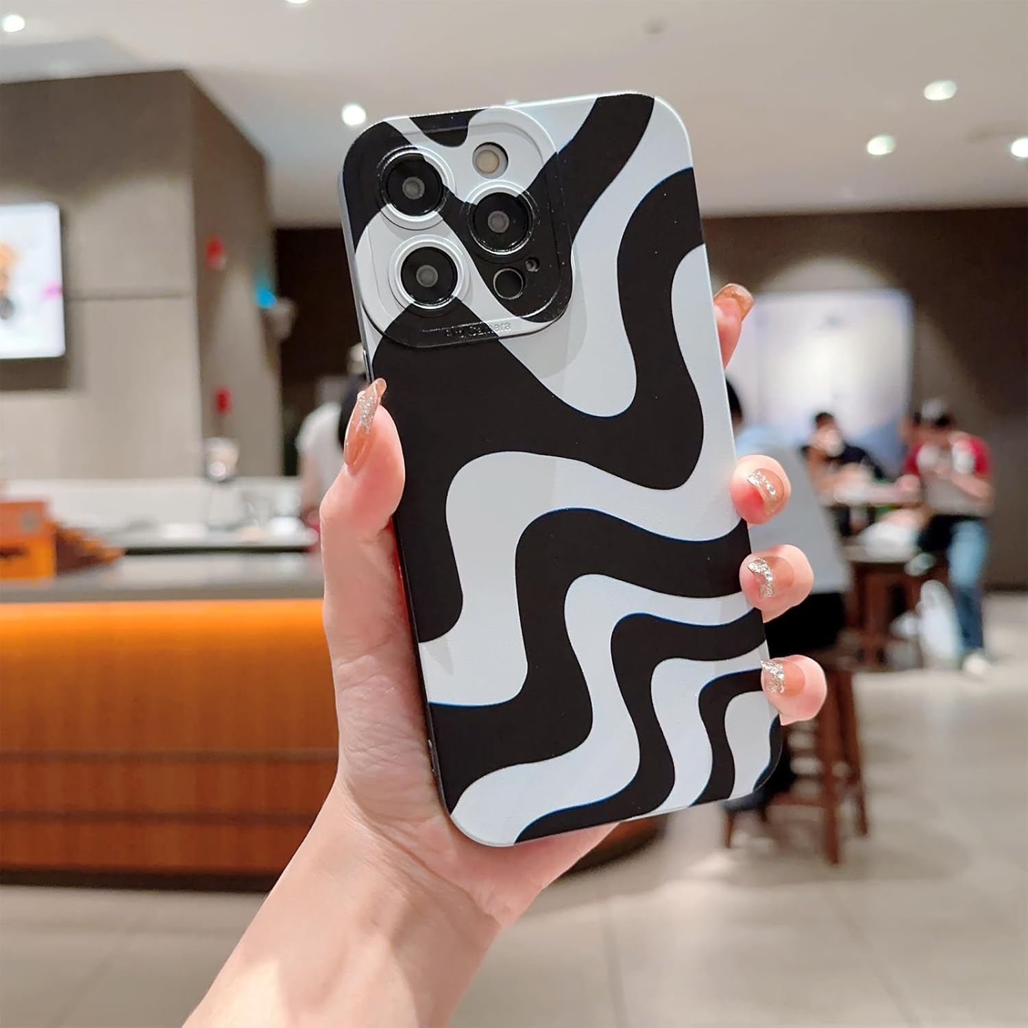 YKCZL Funda compatible con iPhone 14 Pro Max, bonito patrón artístico para mujeres y niñas, funda protectora de lente de cámara completa de TPU