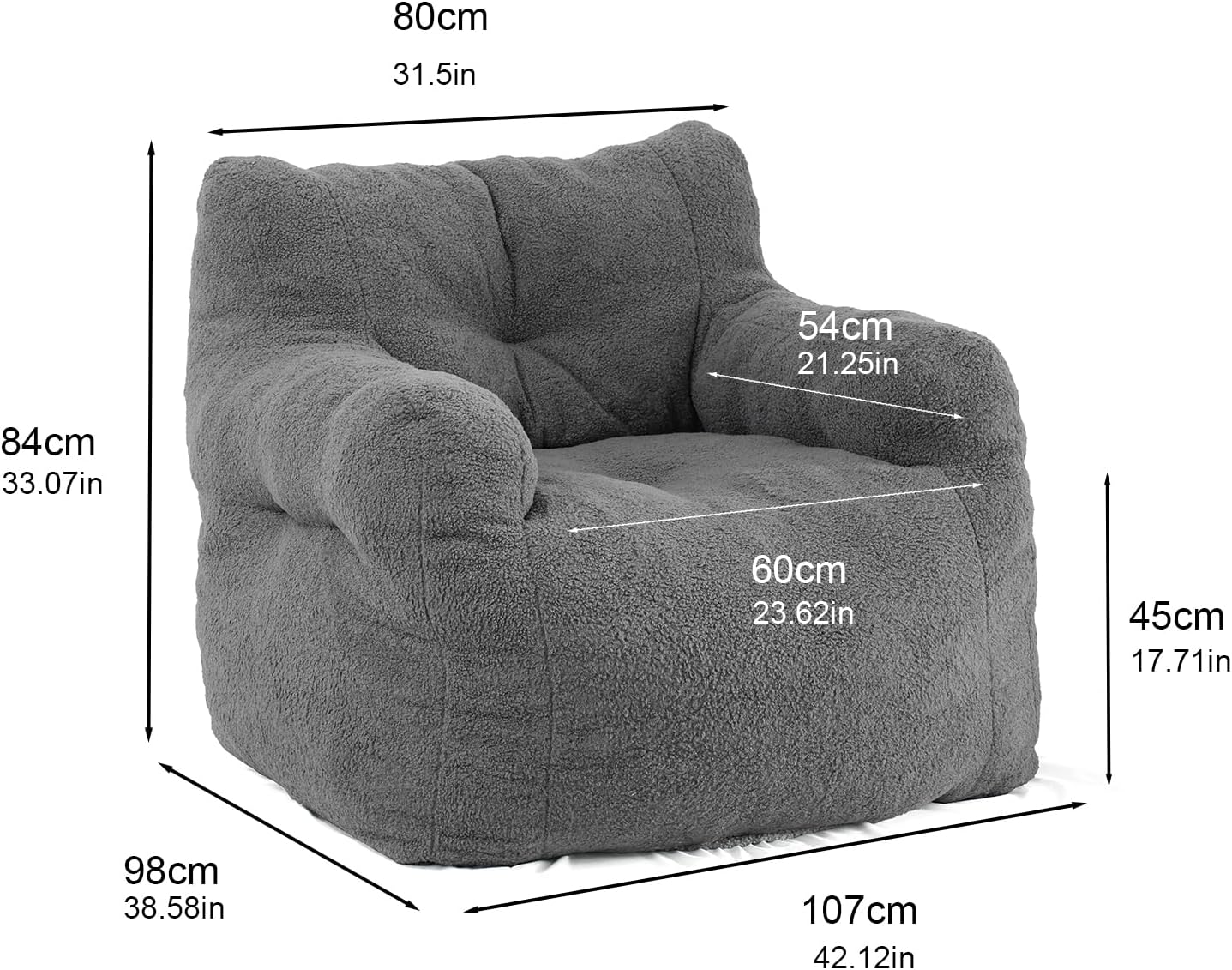 Recaceik Puf gigante, enorme puff de piel sintética esponjosa con relleno, puf ultra suave para adultos, cómodo y acogedor puf con espuma