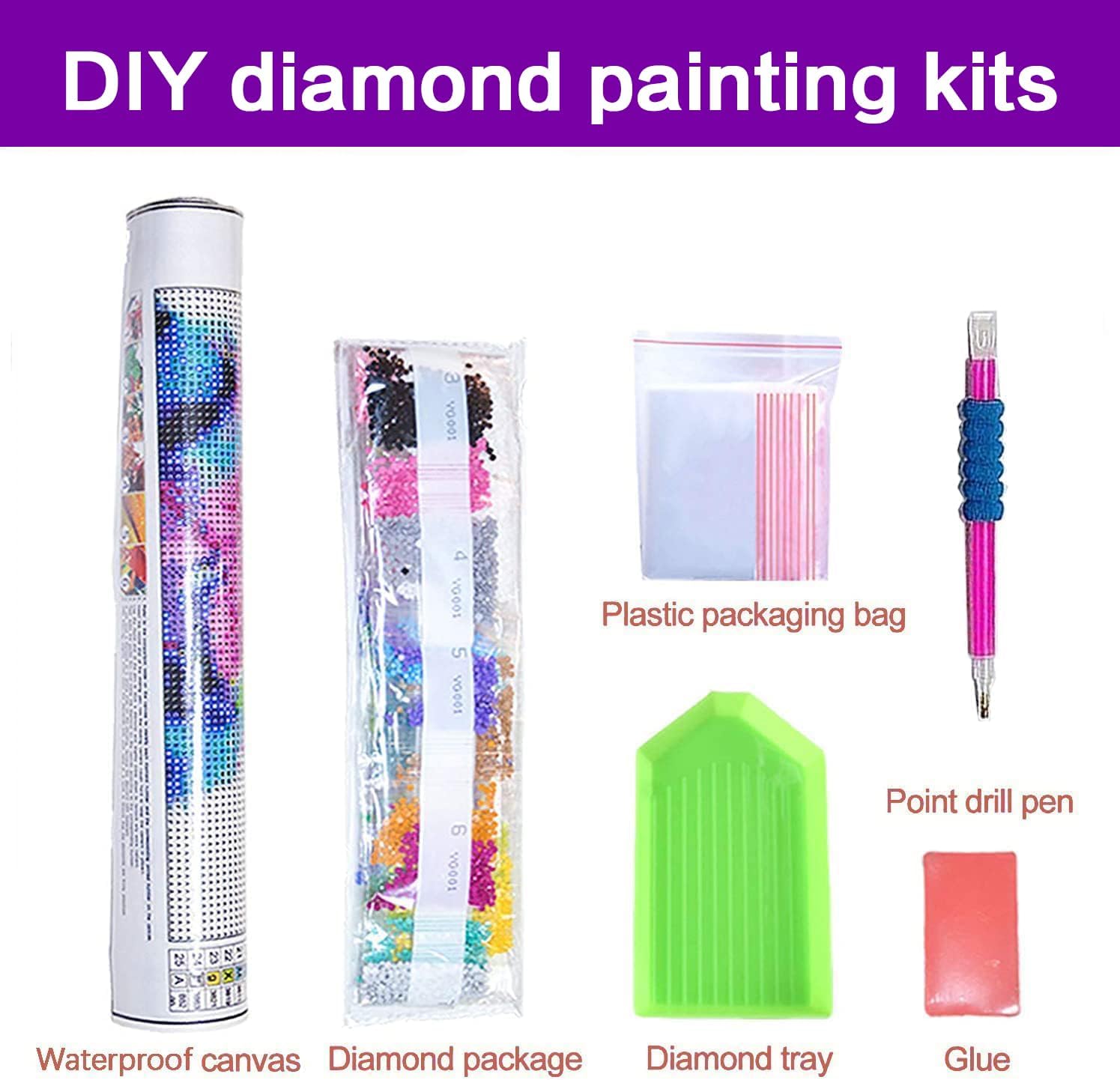 croshom Kits de arte de diamantes de elefante 5D, kits de pintura de diamantes lephant para adultos principiantes, pintura de bricolaje con