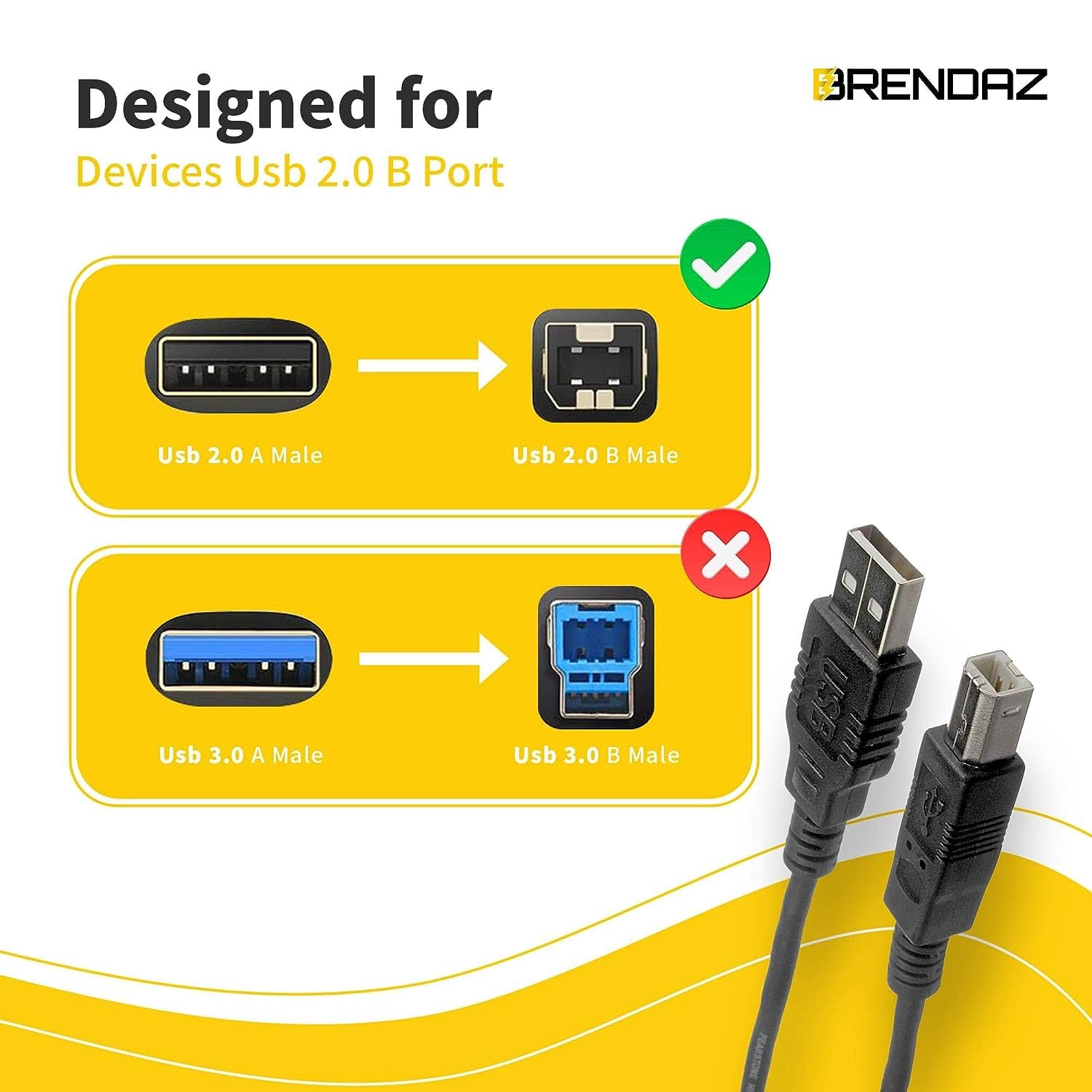 BRENDAZ Cable USB de 10 pies compatible con micrófono USB Samson G-Track Pro y micrófono condensador USB C01U Pro (10 pies)