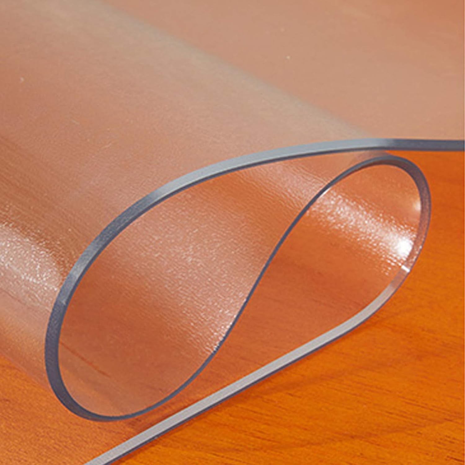 Protector de mesa transparente mate, PVC de 0.118 in (borde biselado), impermeable, antideslizante, para vidrio, mármol, granito, mesa de comedor,