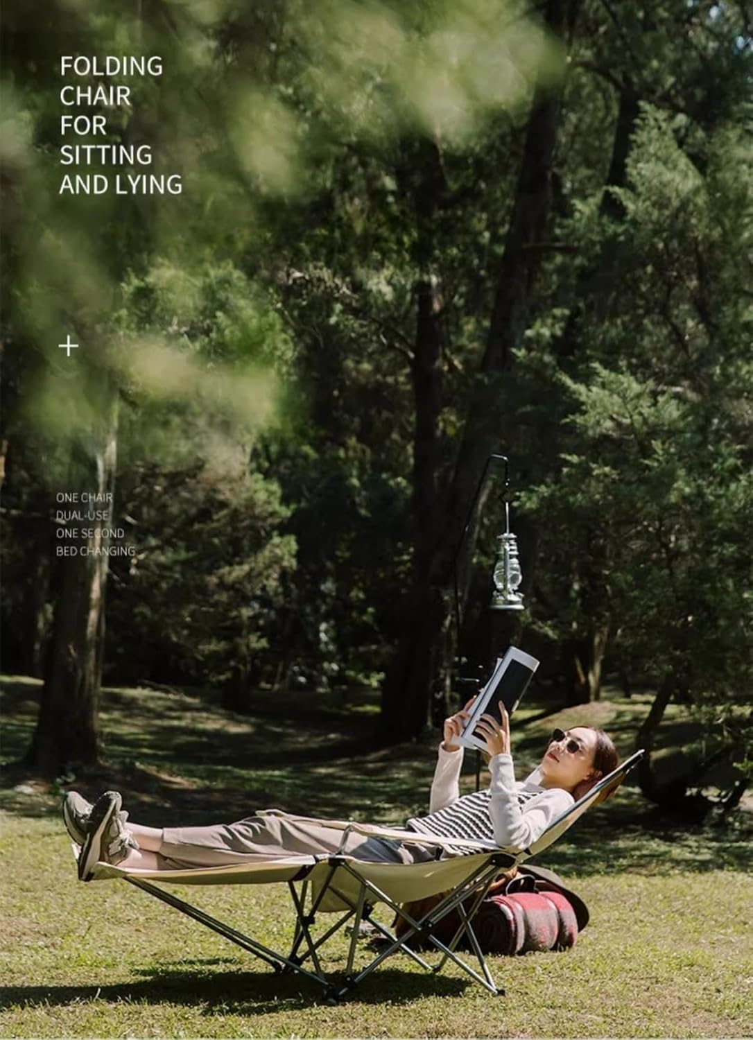 ATFTZL – Mecedora para viajes por carretera al aire libre, silla plegable y silla de campamento al aire libre, reposapiés portátil, silla de playa