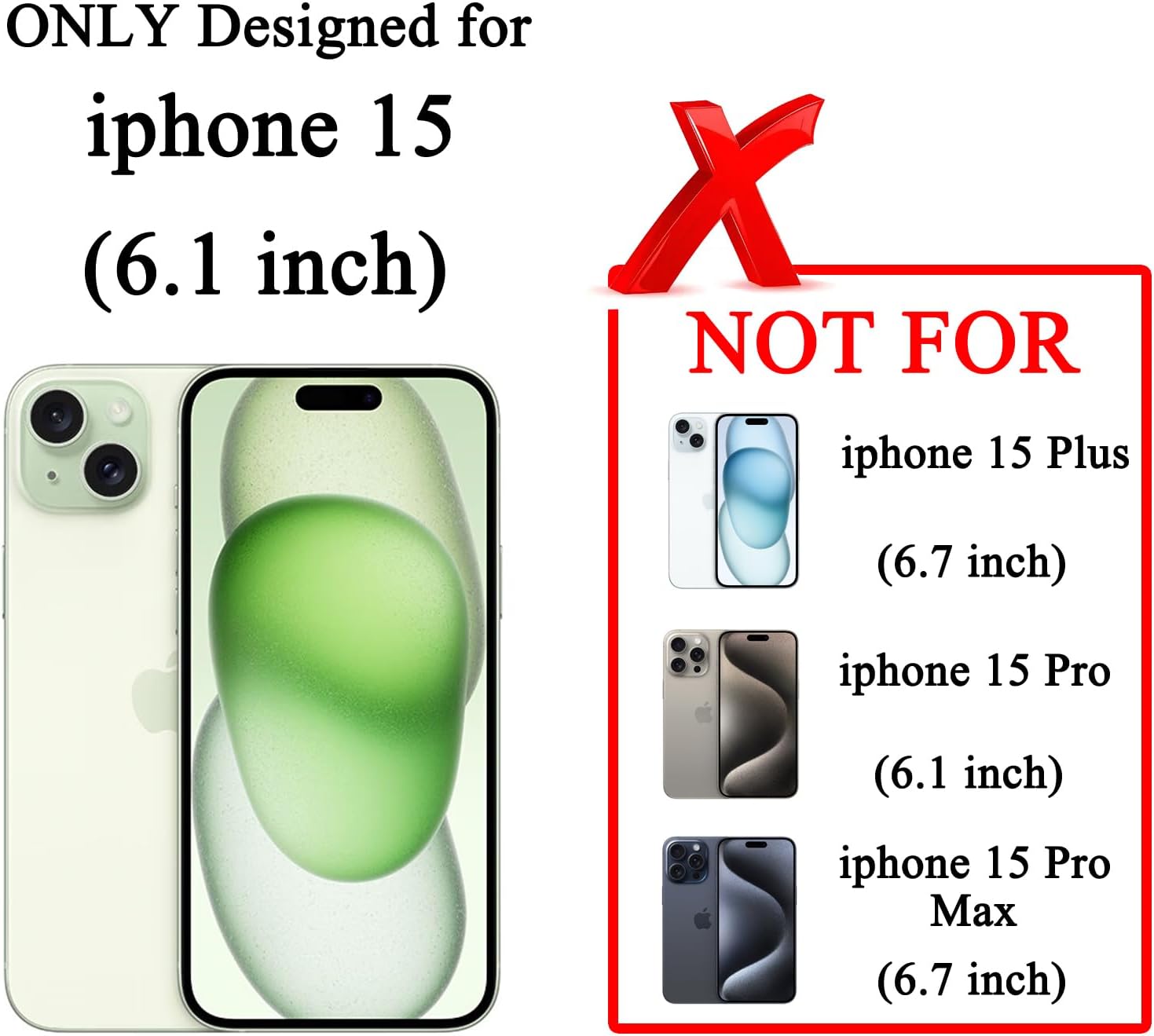 Grado militar Funda compatible con iPhone 15, probada en caídas de 15 pies, funda protectora, azul, delgada y resistente, apta para bolsillos