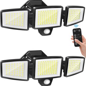 Luz de inundación para exteriores con sensor de movimiento, alto brillo de 2500 lúmenes, con control remoto, distancia de detección de 26.2 ft, con Luz de inundación para exteriores con sensor de movimiento, alto brillo de 2500 lúmenes, con control remoto, distancia de detección de 26.2 ft, con
