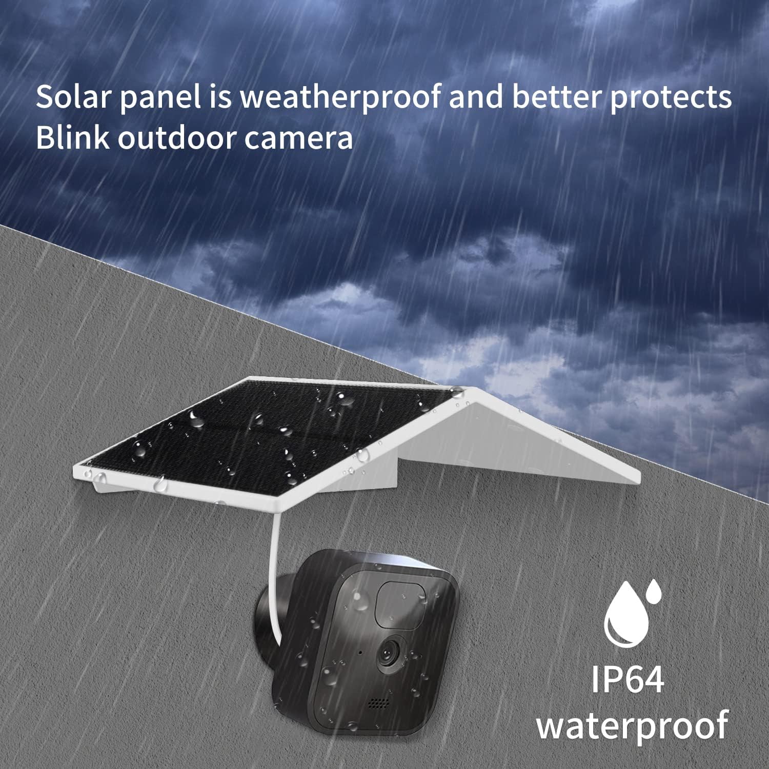 Panel solar compatible con Blink Outdoor, Blink Outdoor (3 generación) y cámara Blink XT2XT, batería recargable integrada de 5000 mAh para cámara de