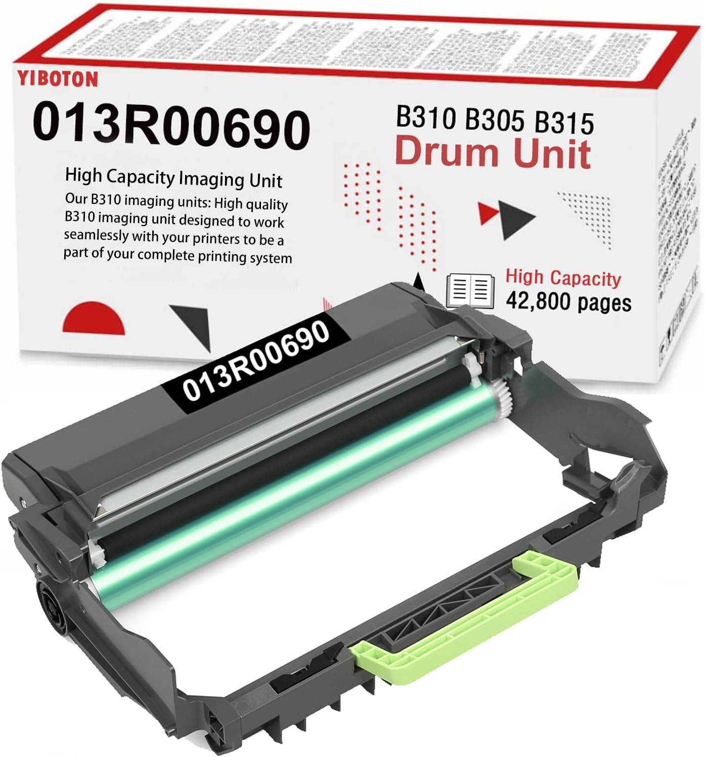 Compatible for B310 Black Drum Unit 42,800 Pages 1Pack High Capacity 013R00690 Imaging Unit Replacement for Xerox B305 B310 B315 Printer
