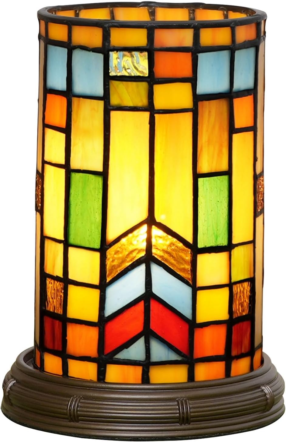 Lámpara de mesa estilo Tiffany con vitrales bohemios, bloque para sala de estar, dormitorio, mesita de noche, florero, decoración pequeña, luz de