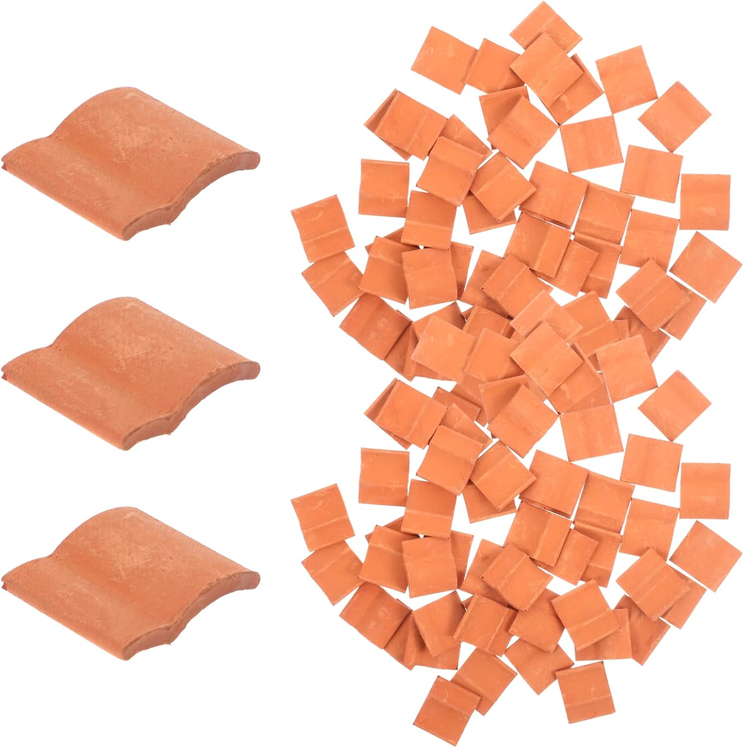 Vaguelly Brick – Juego de 50 piezas de mini ladrillos de techo, 116 de ladrillos rojos pequeños, modelo miniatura, ladrillos de cemento, juego de