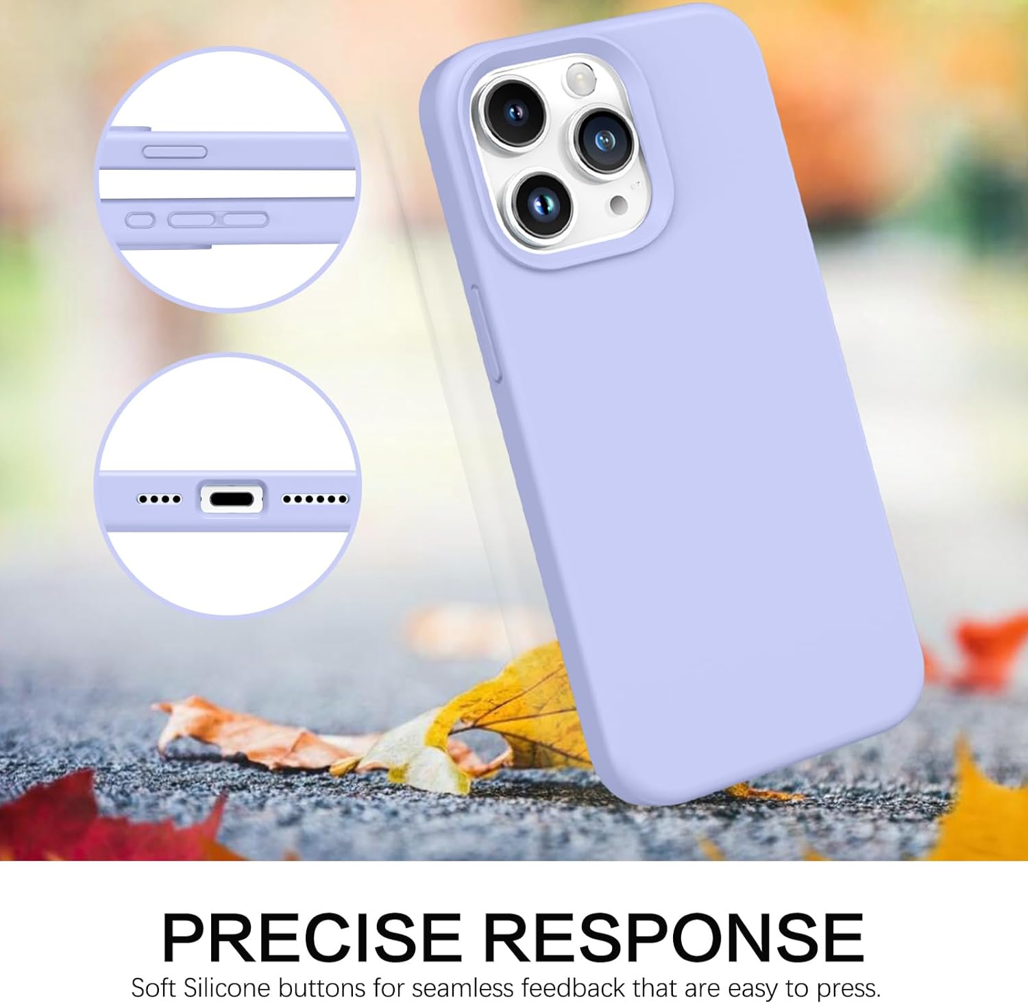 BENTOBEN Funda para iPhone 15 Pro Max, funda de silicona suave, goma de gel, forro de microfibra, parte trasera dura, a prueba de golpes, funda