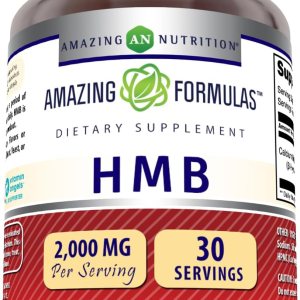 Amazing Formulas HMB 2000 mg por porción, 120 comprimidos Suplemento  Sin OMG  Sin gluten  Fabricado en Estados Unidos (60 unidades) Amazing Formulas HMB 2000 mg por porción, 120 comprimidos Suplemento  Sin OMG  Sin gluten  Fabricado en Estados Unidos (60 unidades)