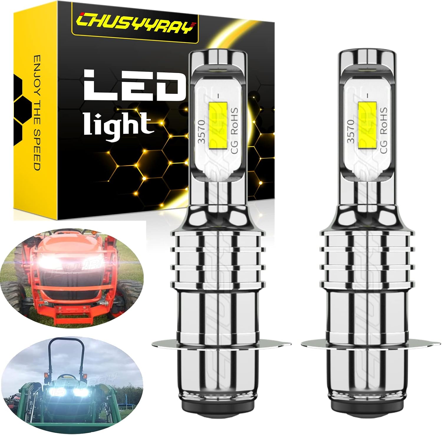 CHUSYYRAY Bombillas LED para Kubota L4610 L4630 L5030 bombilla p#34070-99010 LED faro delantero paquete de 2