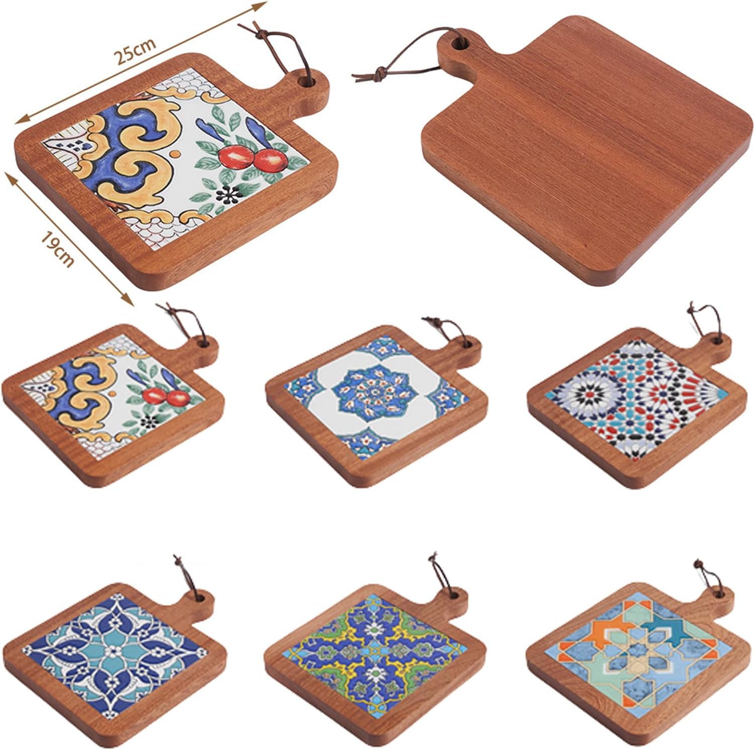 Tapete para ollas de madera natural, antiquemaduras, posavasos para ollas de té caliente y sartenes, accesorios de encimera de cocina (J)