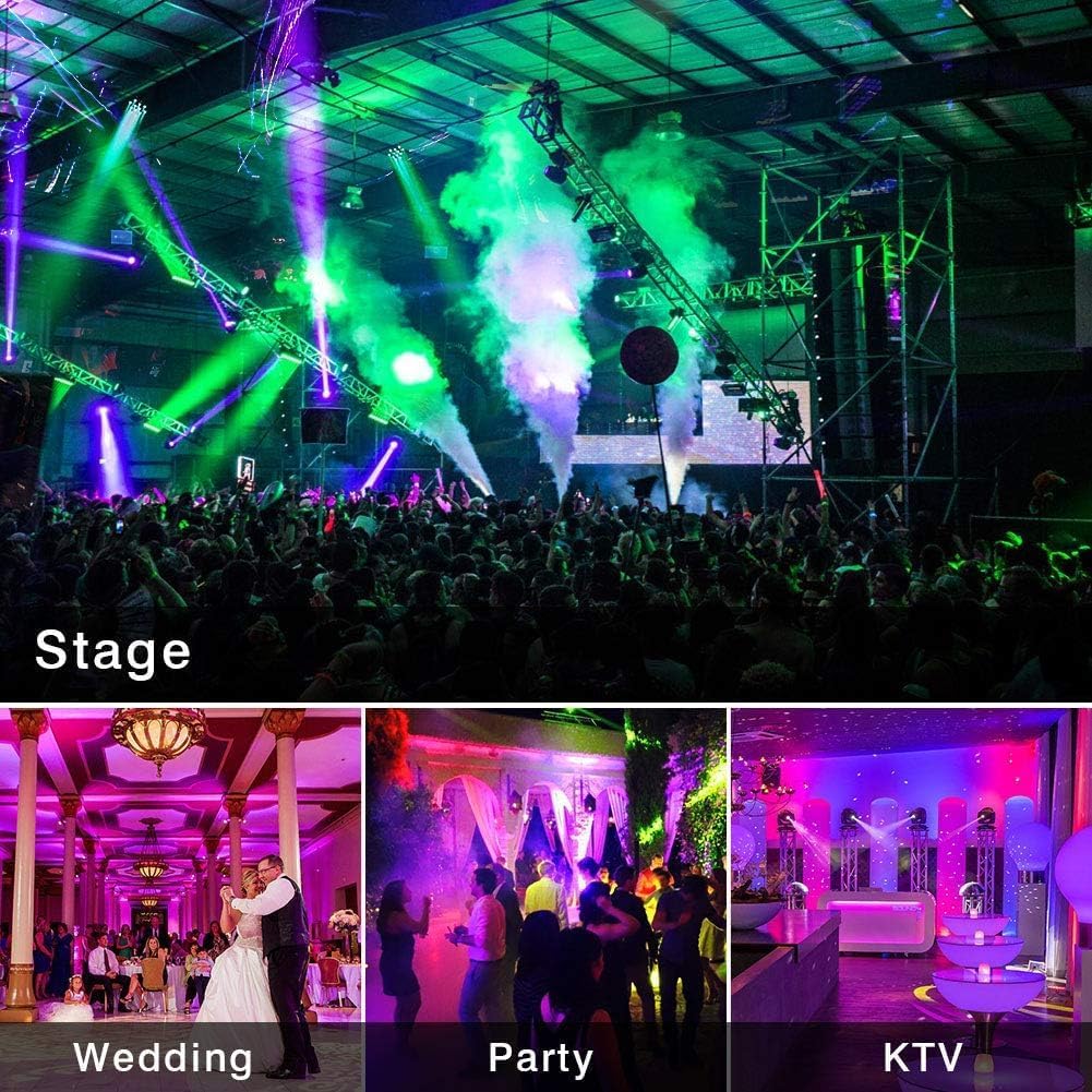Luces Par de 36 LED alimentadas por batería, RGB de 36 W, paquete de 2 luces activadas por sonido, reproducción automática por control remoto DMX