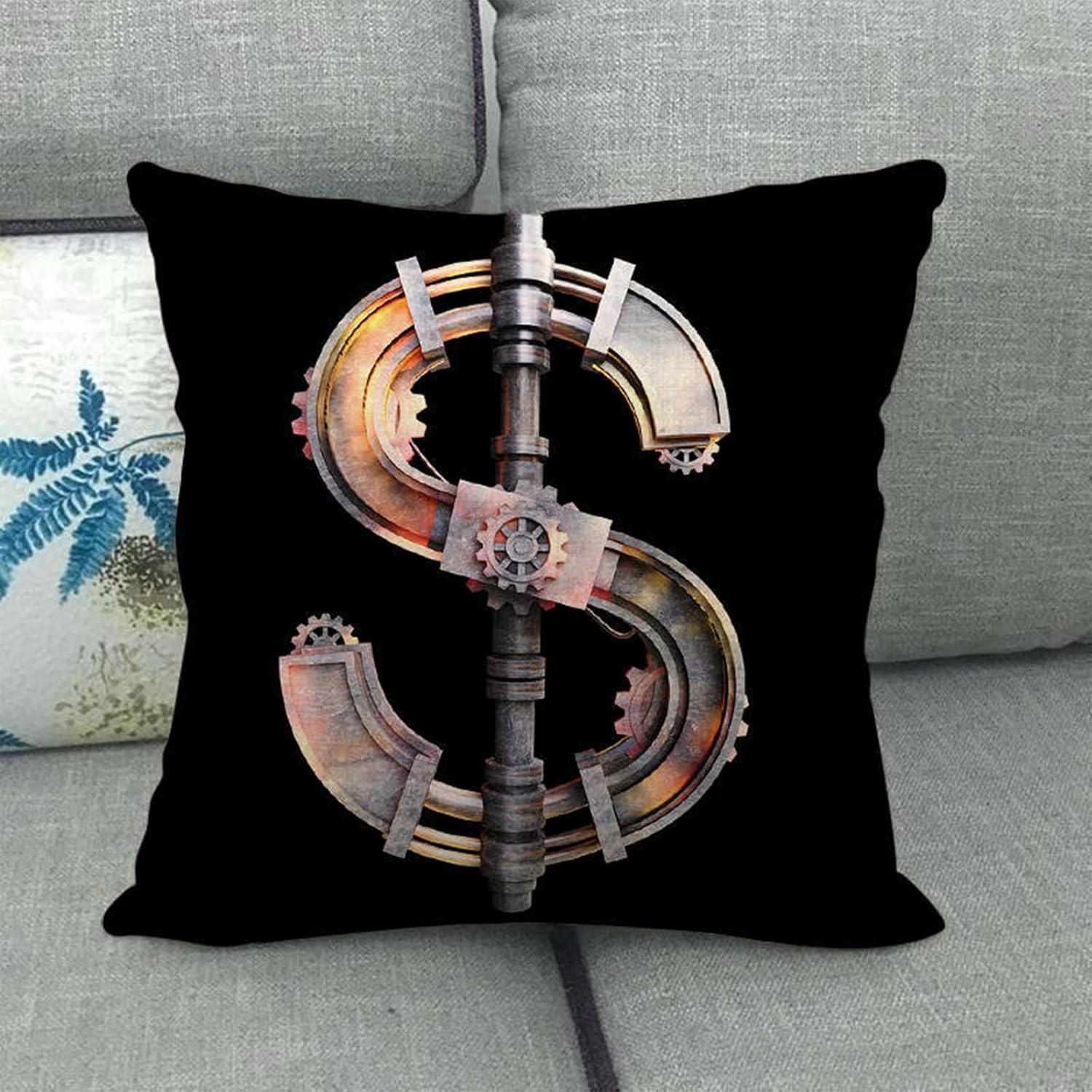 Fundas de almohada familiares con apellido inicial, de Navidad, 26 letras para el hogar, sofá, funda de almohada de lino, 18 x 18 pulgadas