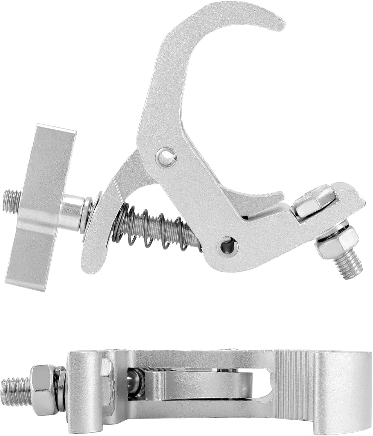 QWORK Abrazadera de luces de escenario con abrazadera de truss, paquete de 4 abrazaderas profesionales resistentes de 330 libras para accesorios de